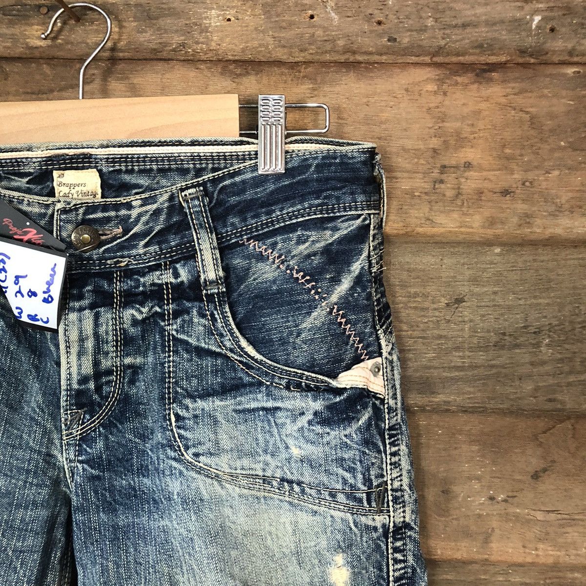 Japanese Brand DL Brappers Cady Vintage Blue distressed Denim Pants #5101 Size 28" / US 6 / IT 42 - 5 Thumbnail