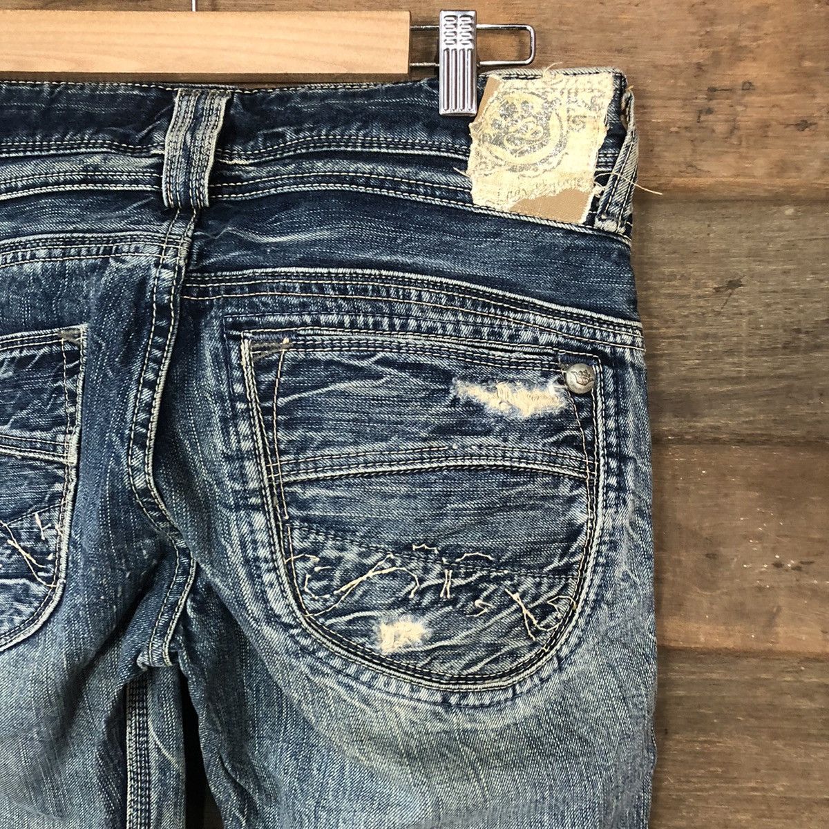 Japanese Brand DL Brappers Cady Vintage Blue distressed Denim Pants #5101 Size 28" / US 6 / IT 42 - 14 Thumbnail