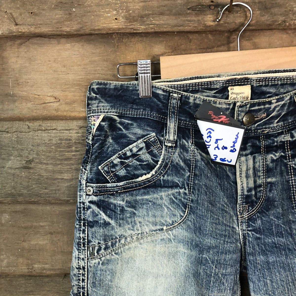 Japanese Brand DL Brappers Cady Vintage Blue distressed Denim Pants #5101 Size 28" / US 6 / IT 42 - 4 Thumbnail