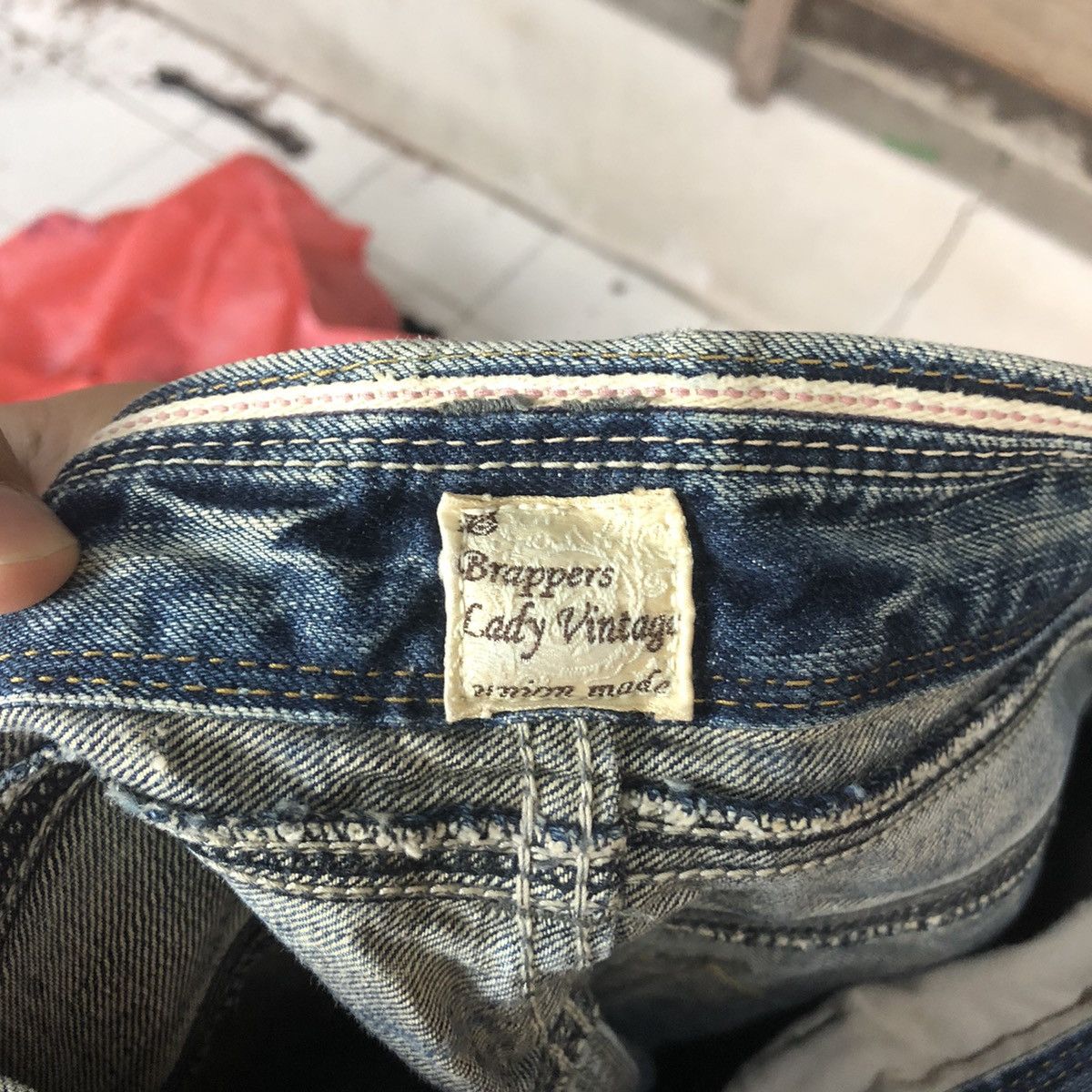 Japanese Brand DL Brappers Cady Vintage Blue distressed Denim Pants #5101 Size 28" / US 6 / IT 42 - 16 Thumbnail