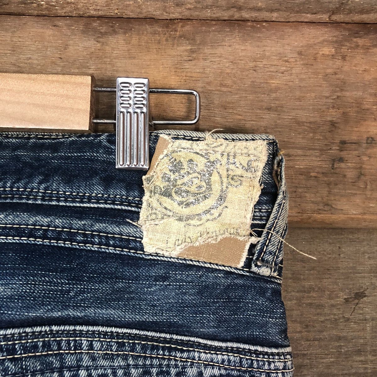 Japanese Brand DL Brappers Cady Vintage Blue distressed Denim Pants #5101 Size 28" / US 6 / IT 42 - 15 Thumbnail