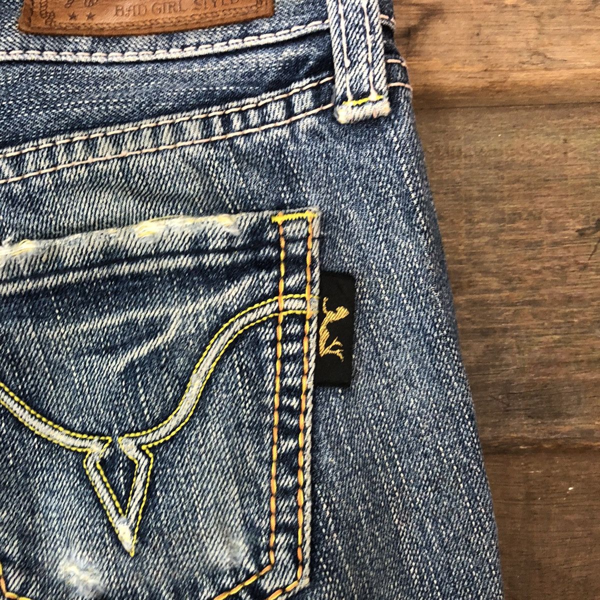 Japanese Brand Nuve bad girl Japan bootcut Distressed Denim Pants #5002 Size 28" / US 6 / IT 42 - 15 Thumbnail