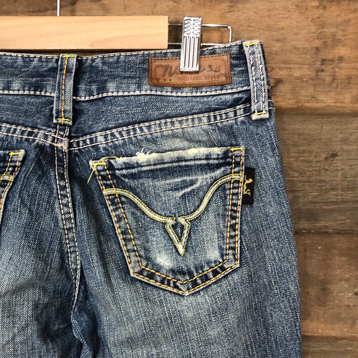 Japanese Brand Nuve bad girl Japan bootcut Distressed Denim Pants #5002 Size 28" / US 6 / IT 42 - 14 Thumbnail