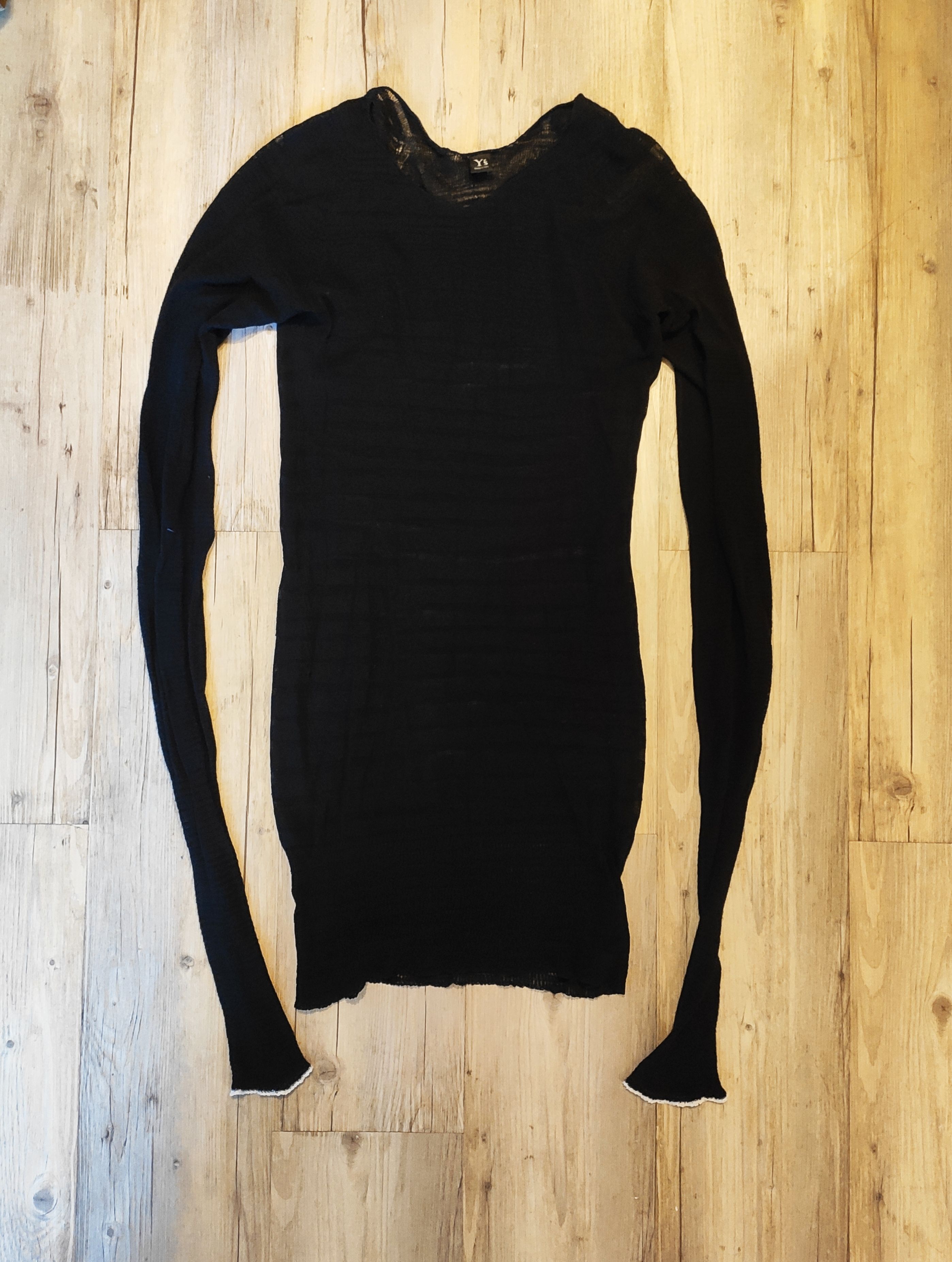 Pre-owned Yohji Yamamoto Transparent Striped Sweater.like Dries Van Noten Or Julius In Black