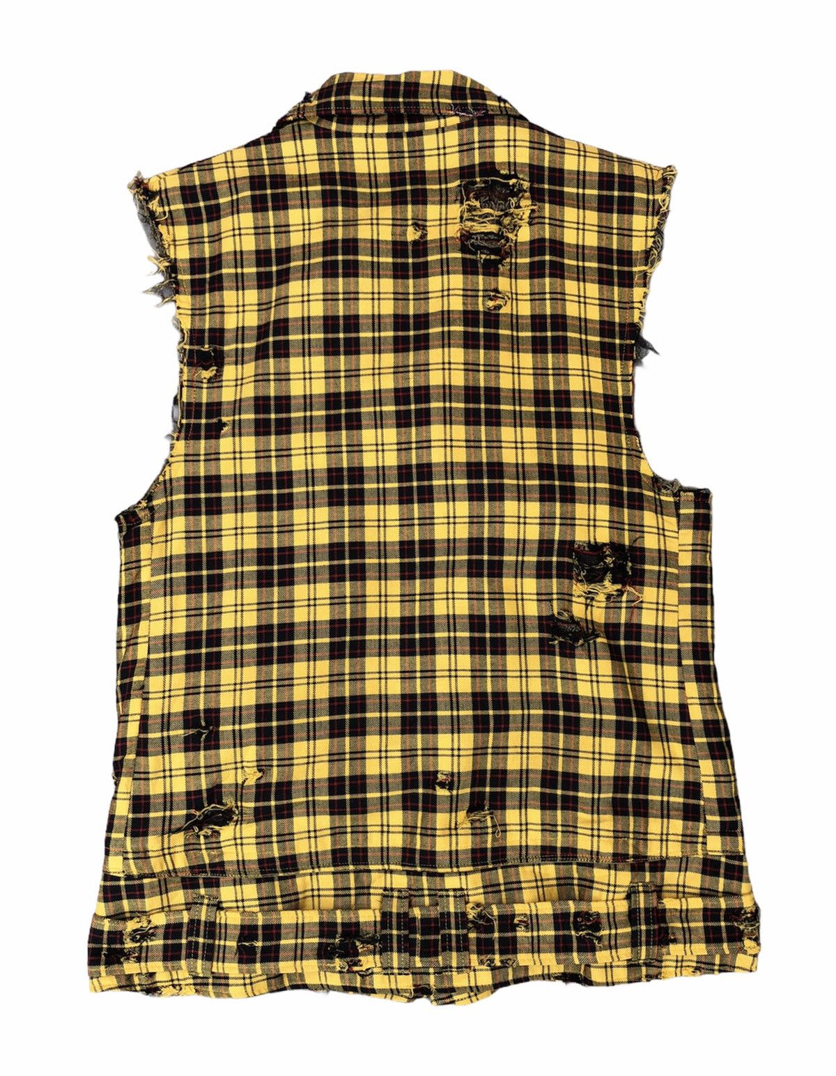 Punk and Yo Unbrand Mad Punks Distress Yellow Tartan Vest Size US M / EU 48-50 / 2 - 4 Thumbnail