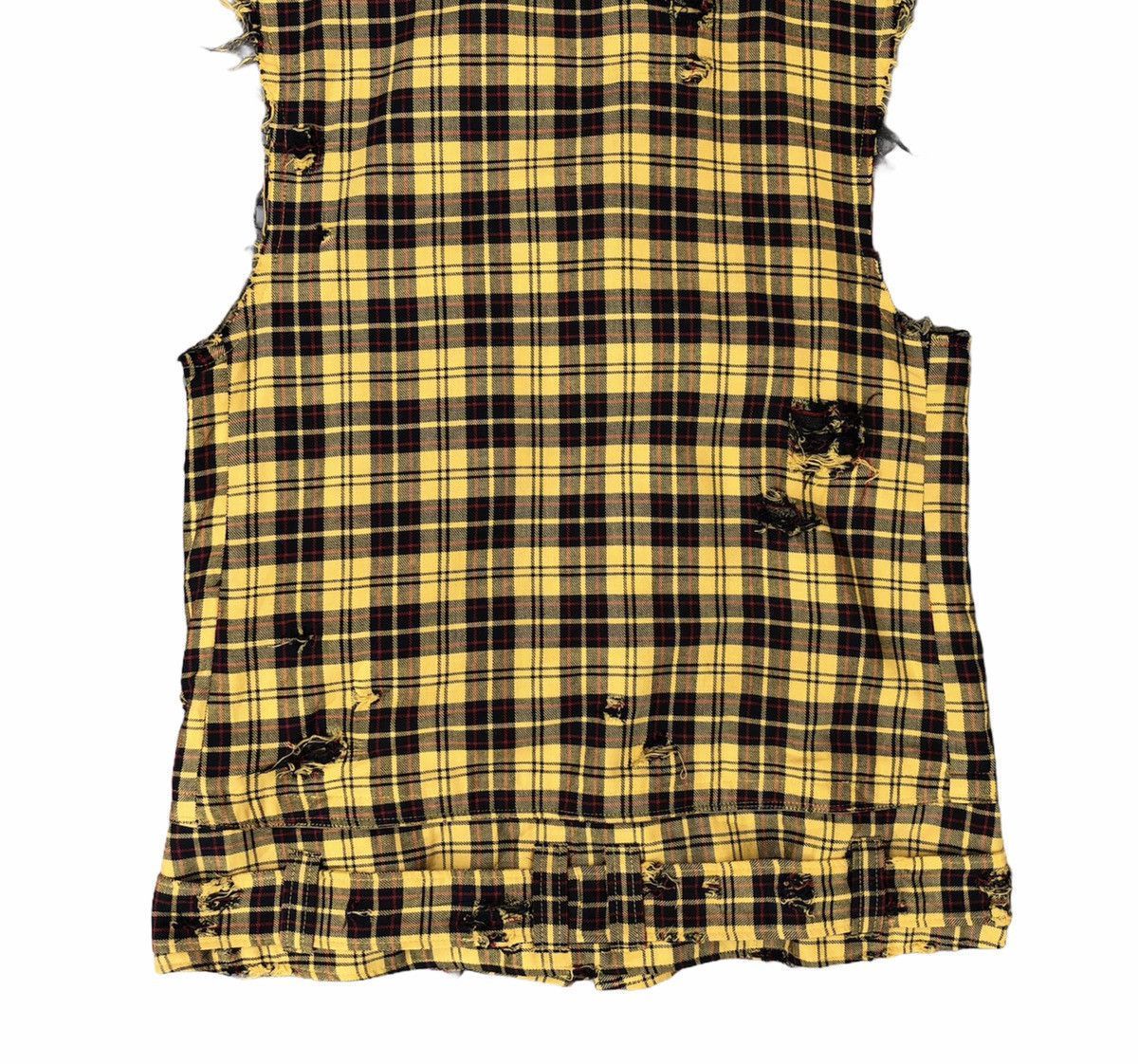 Punk and Yo Unbrand Mad Punks Distress Yellow Tartan Vest Size US M / EU 48-50 / 2 - 6 Thumbnail