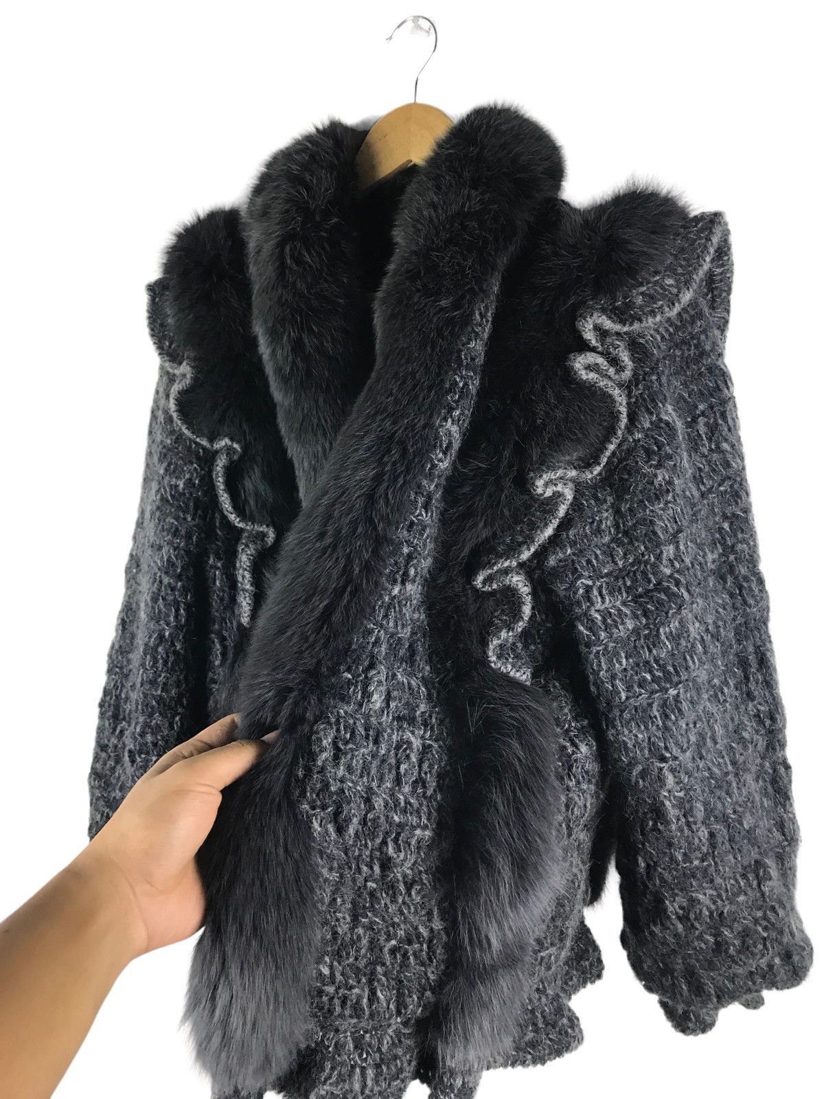 Japanese Brand 🔥SALE🔥WOOL AND FUR DESIGN JACKET MADE IN JAPAN Size M / US 6-8 / IT 42-44 - 2 Thumbnail