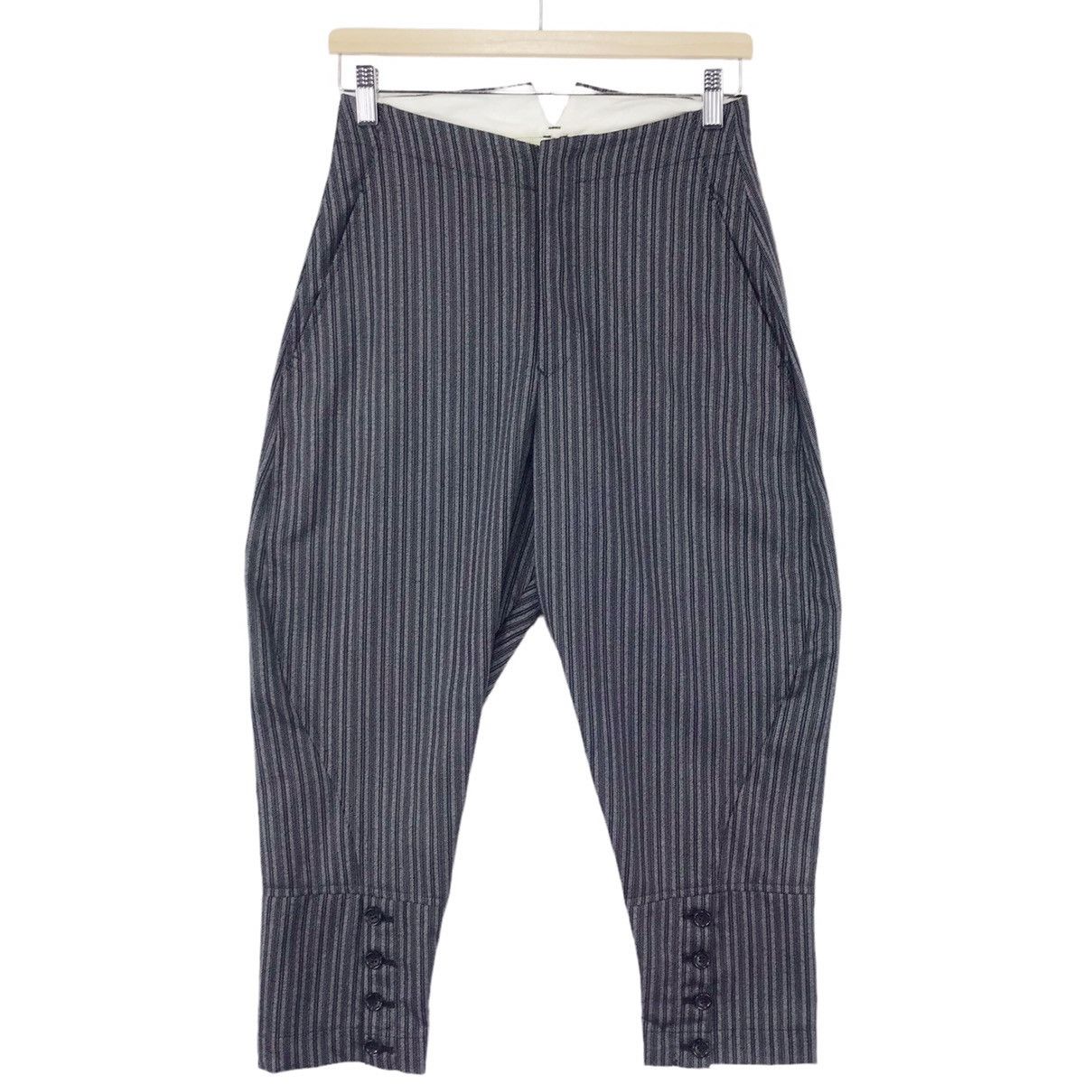 Comme des Garcons × Comme des Garcons Homme Plus × Designer AD04 Robe De Chambre Striped Balloons Wool Pants Size US 27 - 1 Thumbnail