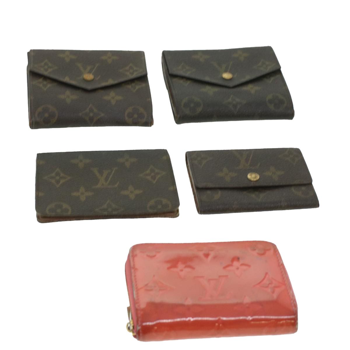 Louis Vuitton Epi Vernis Wallet 2Set Pink Yellow LV Patent leather