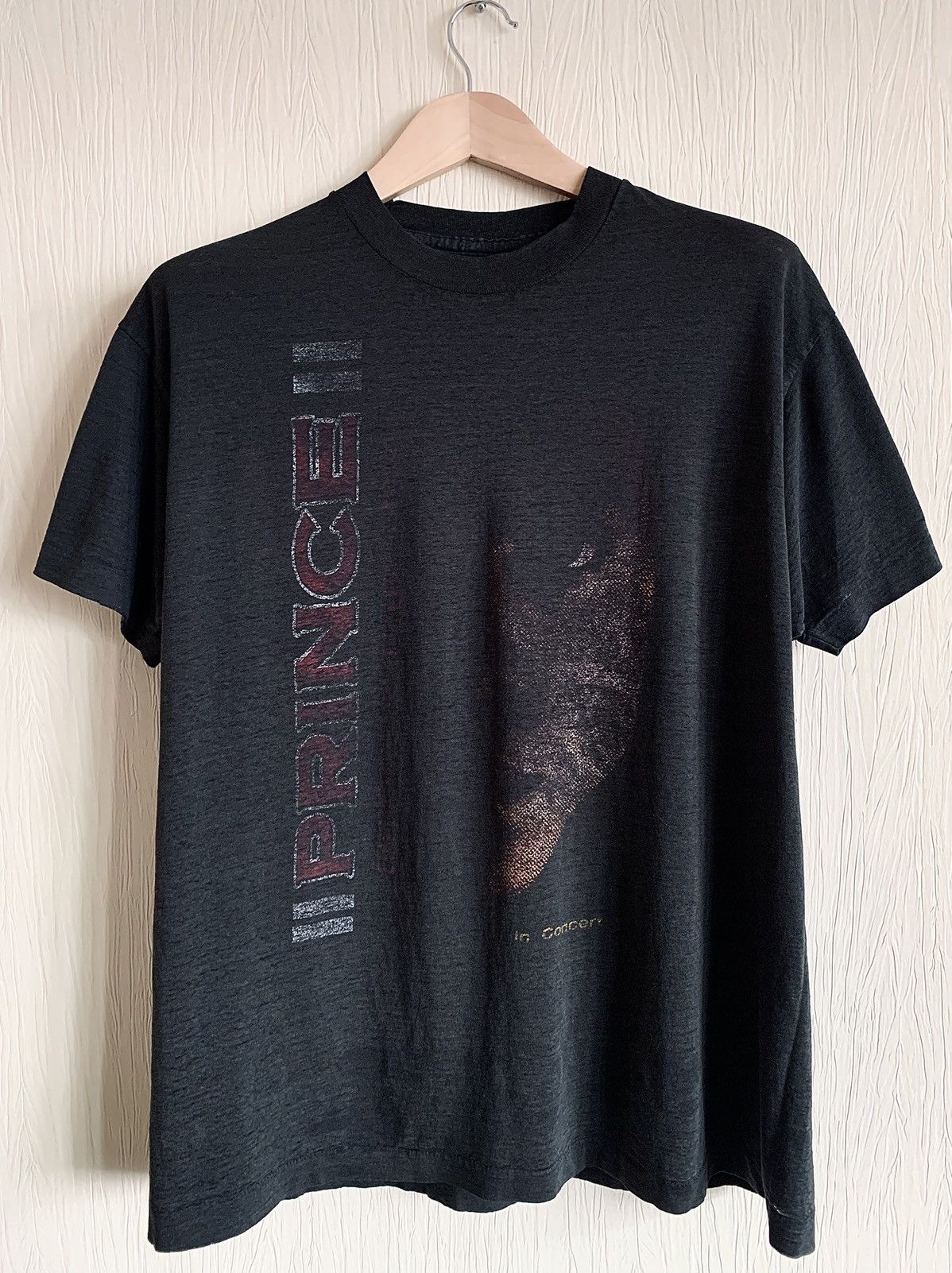 image of Band Tees x Prince Vintage 1990 Prince In Concert Europe Tour T-Shirt 90's in Faded Black (Size XL)