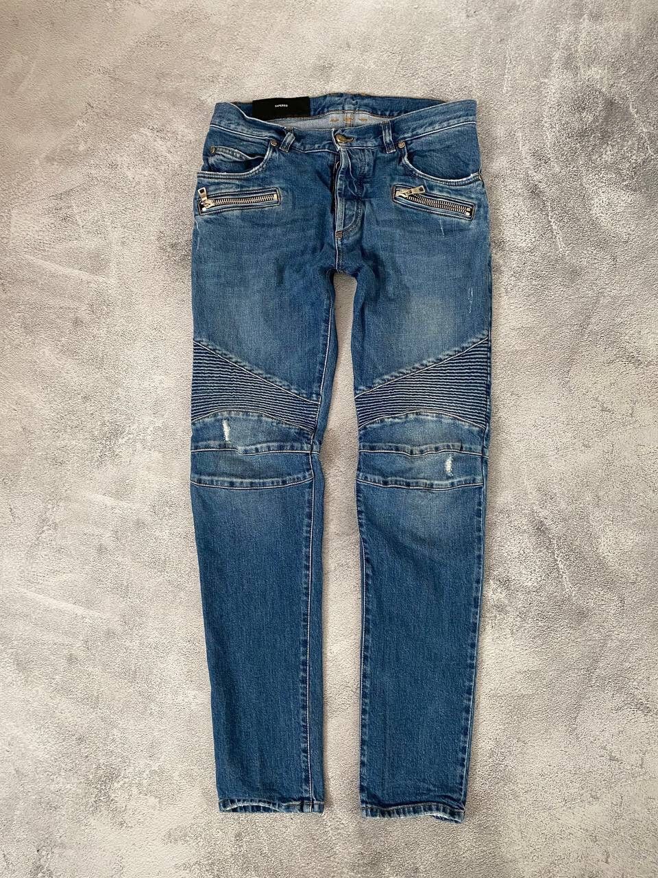 Vintage Balmain biker moto luxury Jeans