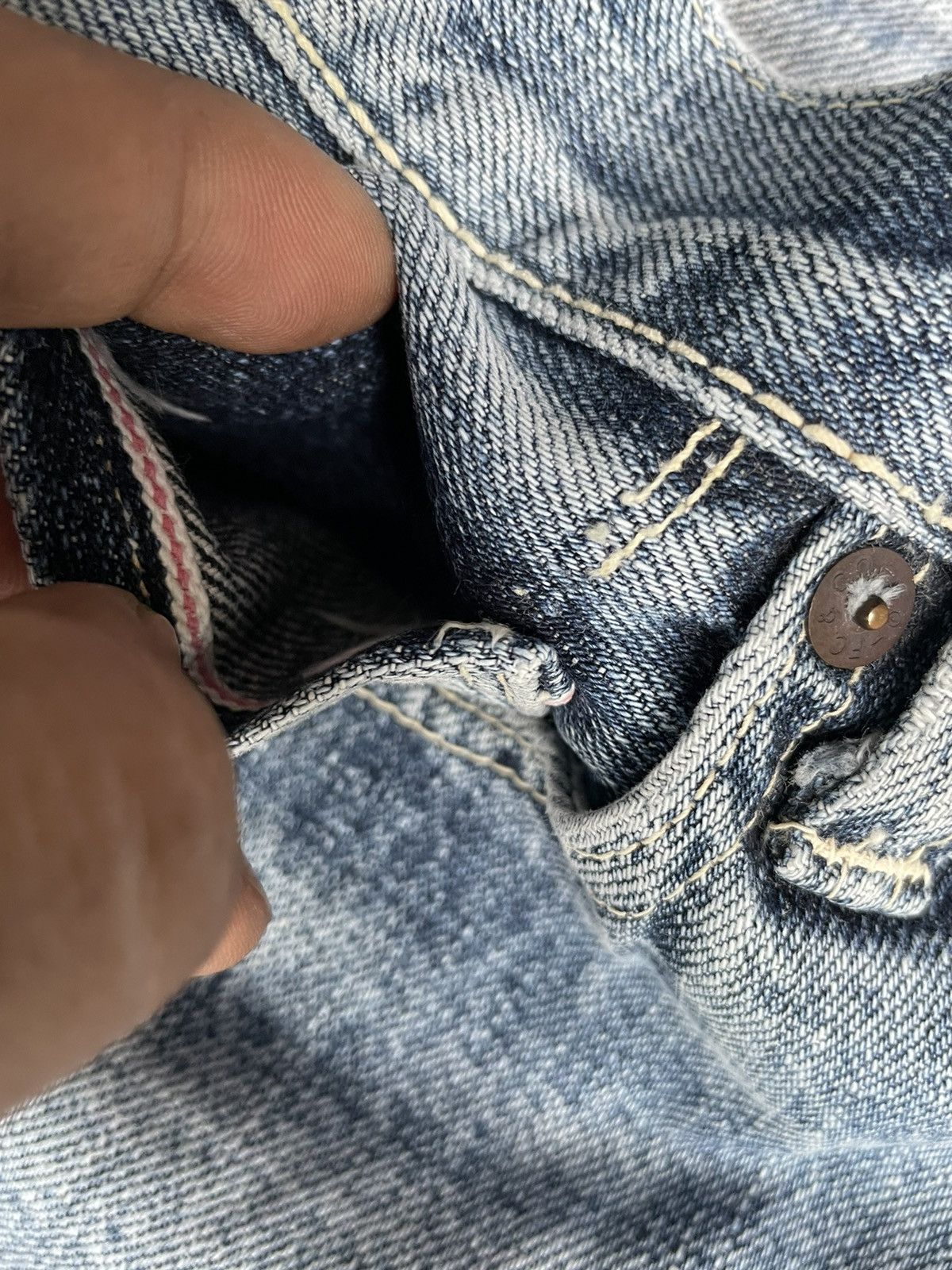 Japanese Brand × Vintage Unknown Brand Redline Selvedge Denim Size US 30 / EU 46 - 20 Thumbnail