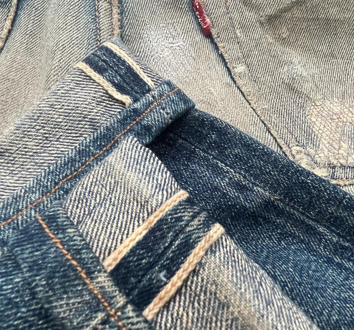 Denime Denime Vintage Selvedge Aging Distressed Denim Size US 33 - 10 Thumbnail