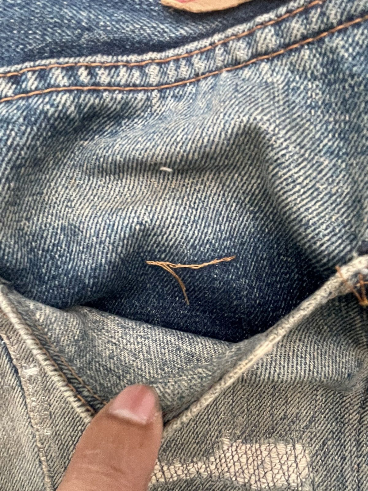 Denime Denime Vintage Selvedge Aging Distressed Denim Size US 33 - 18 Thumbnail
