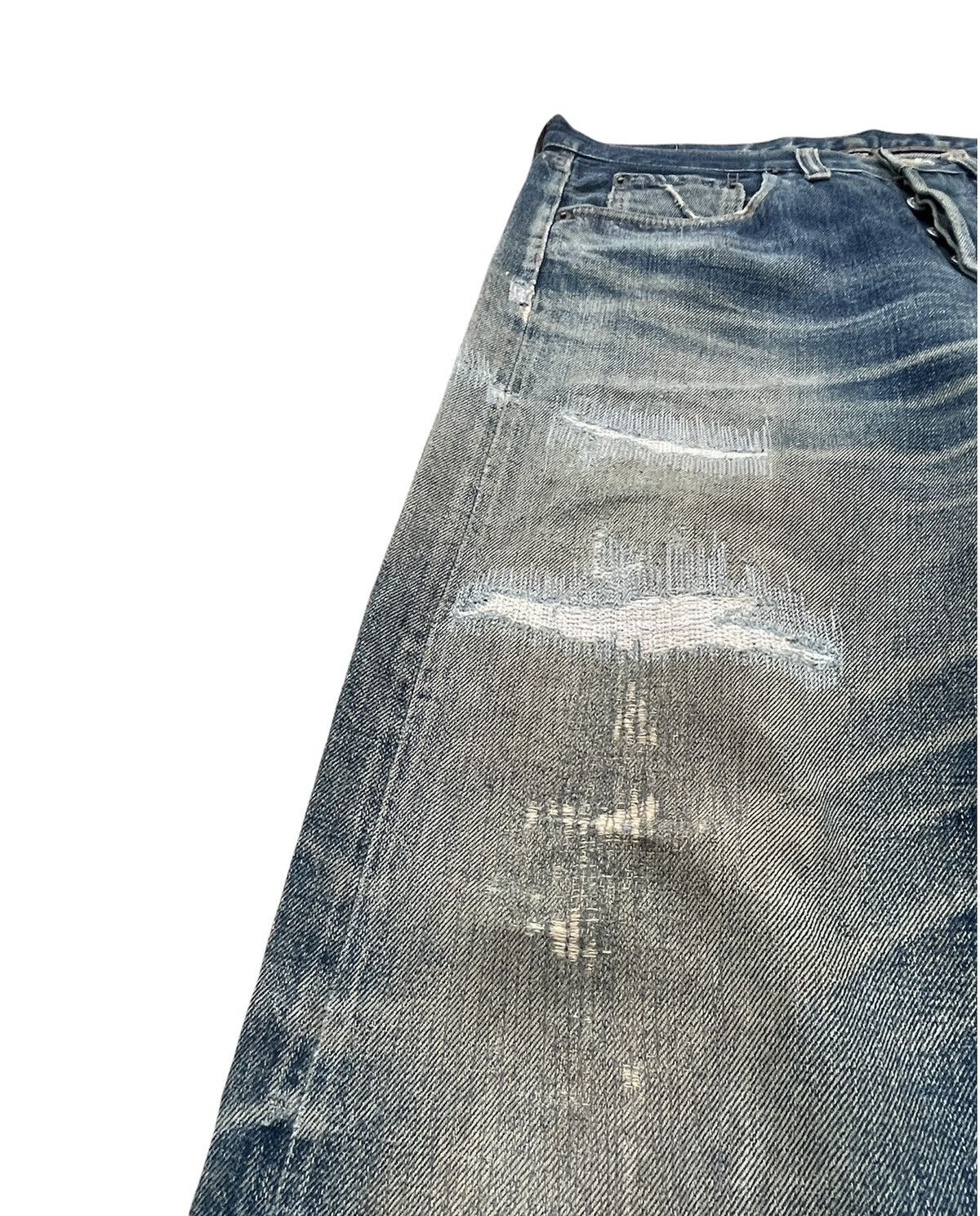 Denime Denime Vintage Selvedge Aging Distressed Denim Size US 33 - 12 Thumbnail