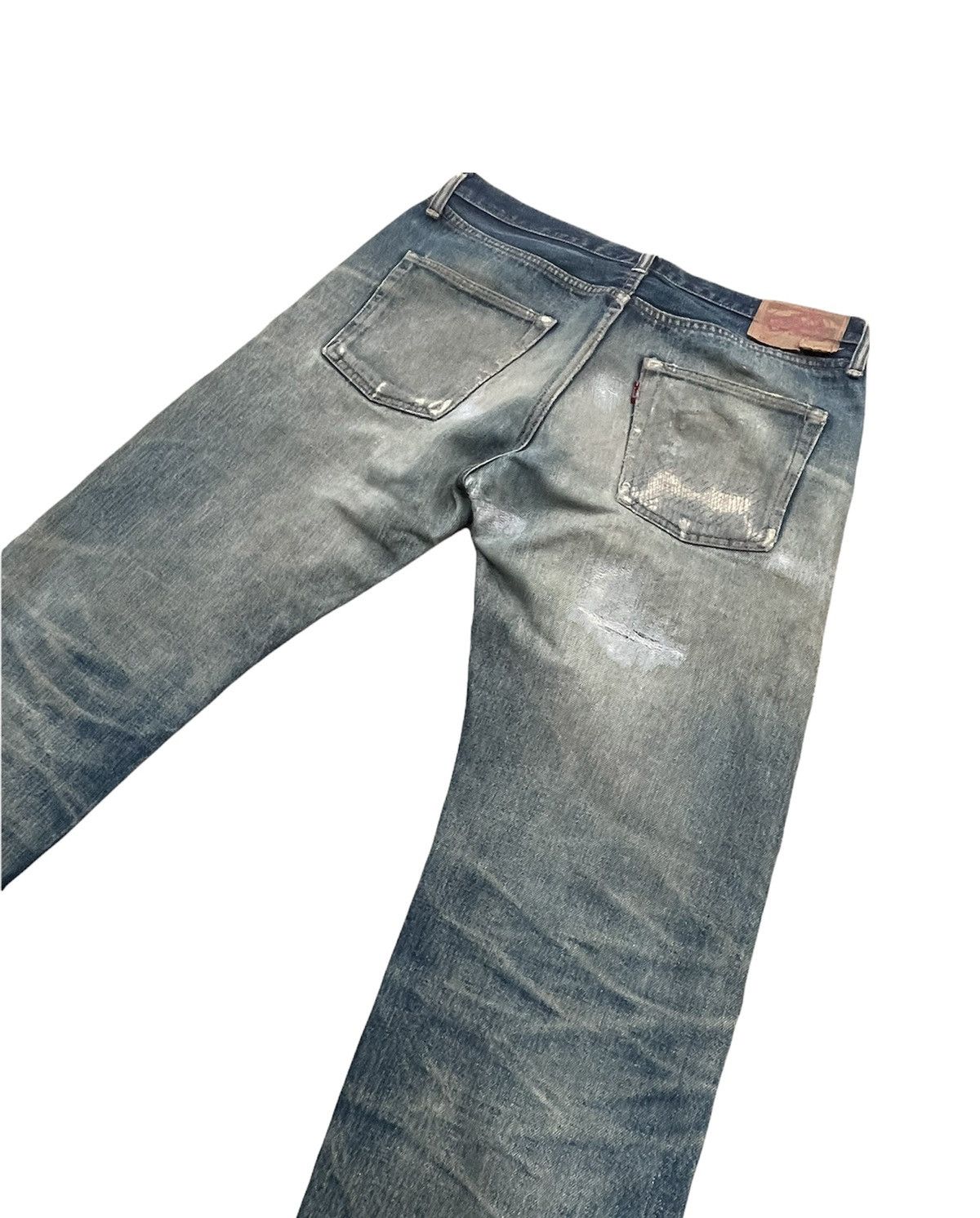 Denime Denime Vintage Selvedge Aging Distressed Denim Size US 33 - 14 Thumbnail
