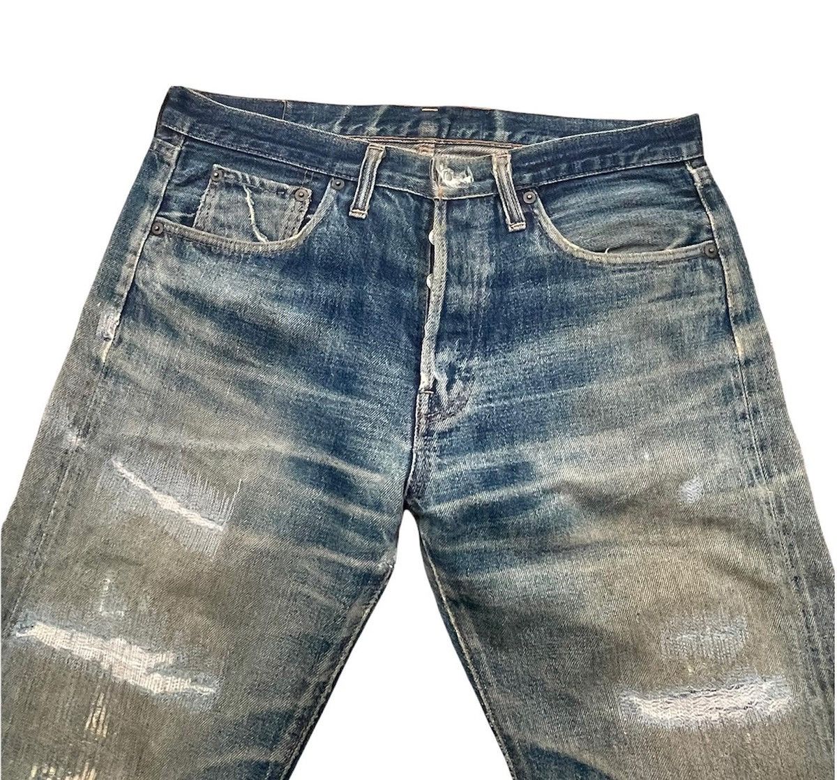 Denime Denime Vintage Selvedge Aging Distressed Denim Size US 33 - 3 Thumbnail