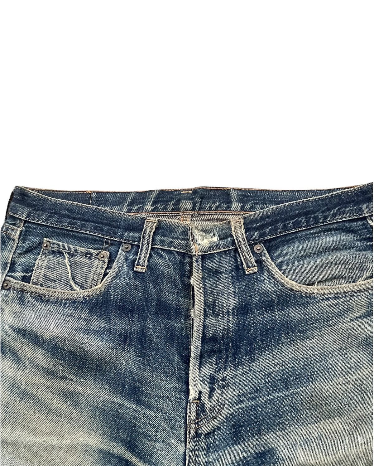 Denime Denime Vintage Selvedge Aging Distressed Denim Size US 33 - 13 Thumbnail