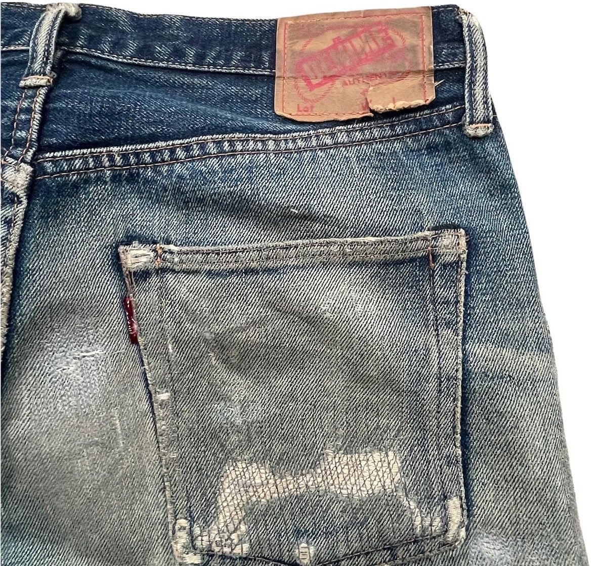 Denime Denime Vintage Selvedge Aging Distressed Denim Size US 33 - 7 Thumbnail