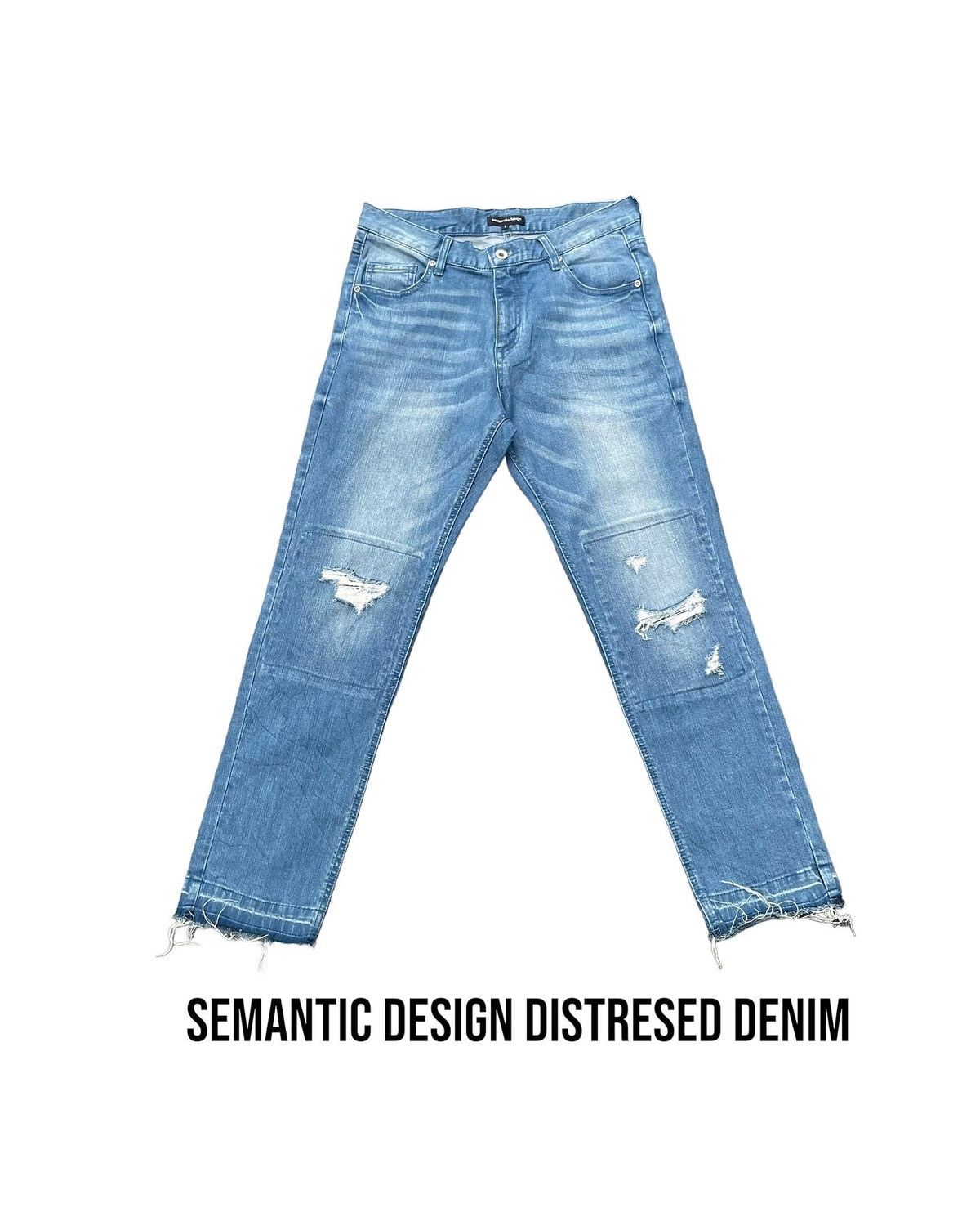 image of Distressed Denim Semantic Design Distresed Denim in Blue, Men's (Size 31)