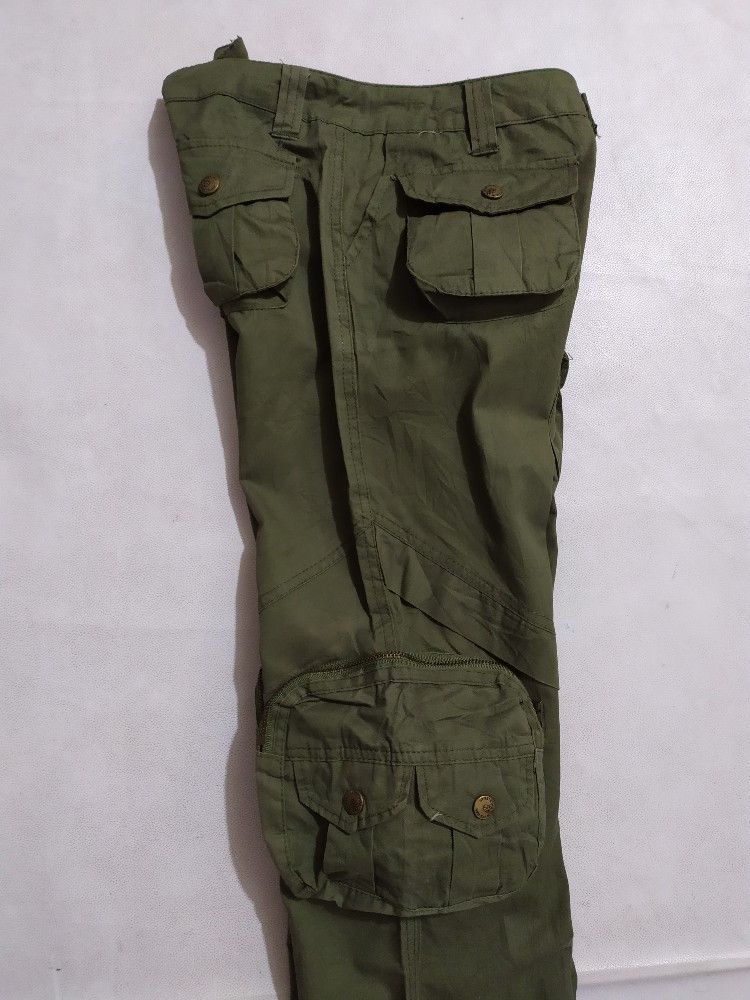 Japanese Brand 🔥K.kuz Multi pocket cargo gas mask tactical parachute pants Size US 28 / EU 44 - 14 Thumbnail