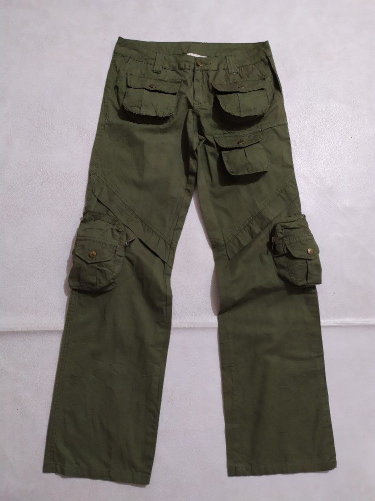 Japanese Brand 🔥K.kuz Multi pocket cargo gas mask tactical parachute pants Size US 28 / EU 44 - 1 Thumbnail