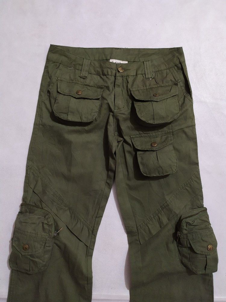 Japanese Brand 🔥K.kuz Multi pocket cargo gas mask tactical parachute pants Size US 28 / EU 44 - 2 Thumbnail
