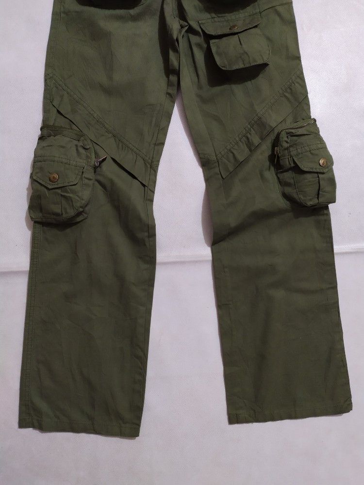 Japanese Brand 🔥K.kuz Multi pocket cargo gas mask tactical parachute pants Size US 28 / EU 44 - 3 Thumbnail