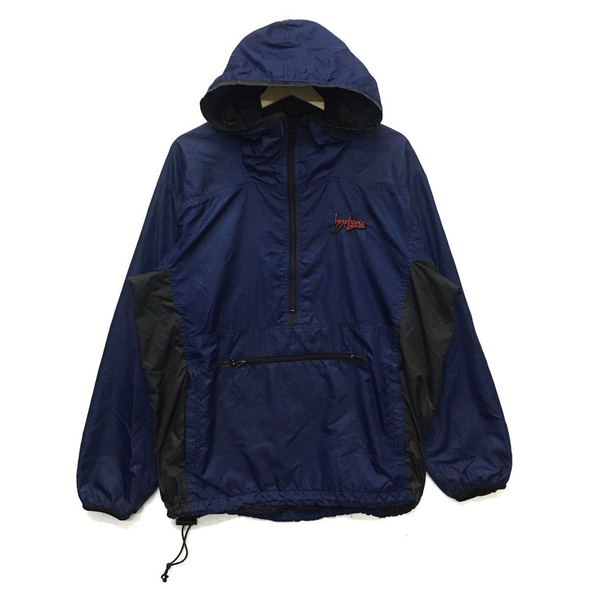 image of Hysteric Glamour Embroidery Half Zipper Windbreaker in Bark Blue, Men's (Size Large)