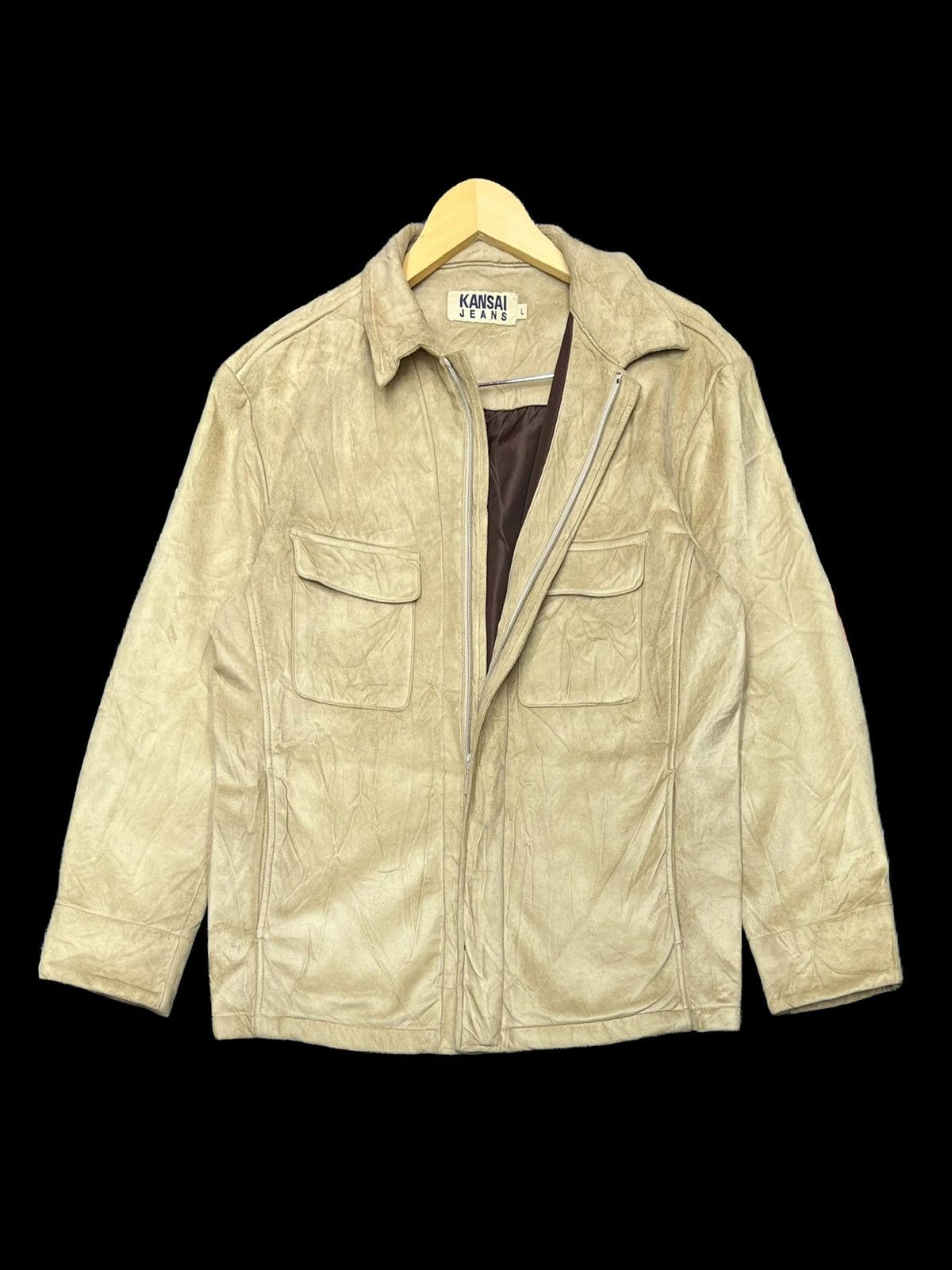 Kansai Yamamoto VTG KANSAI JEANS SUEDE VELVET DOUBLE LINING ZIPPER JACKET Size US M / EU 48-50 / 2 - 2 Thumbnail