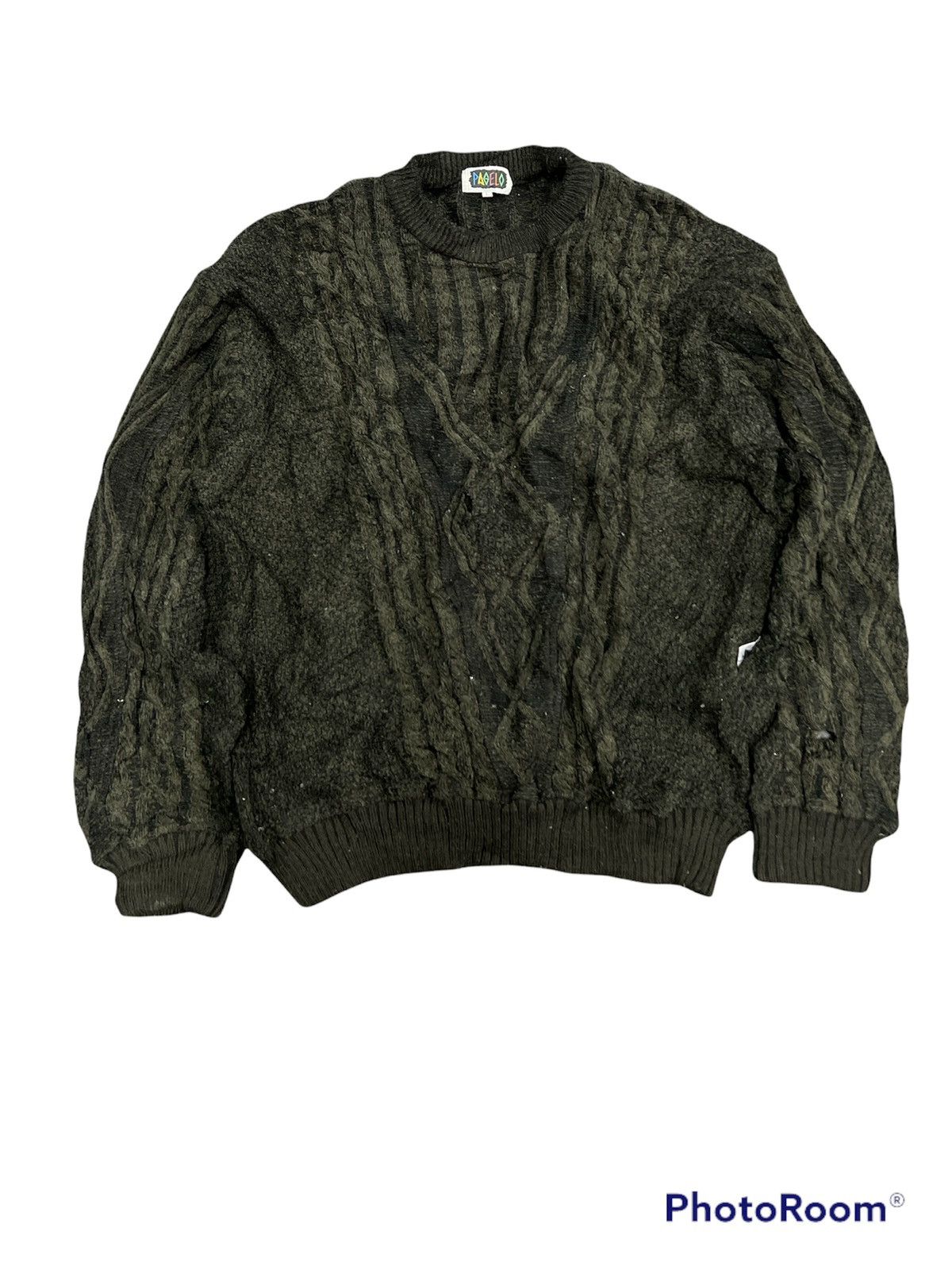 Vintage Thrashed pagelo Crewneck wool cardigan Size US XL / EU 56 / 4 - 1 Thumbnail