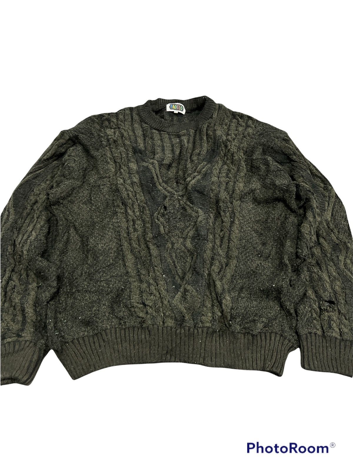 Vintage Thrashed pagelo Crewneck wool cardigan Size US XL / EU 56 / 4 - 5 Thumbnail