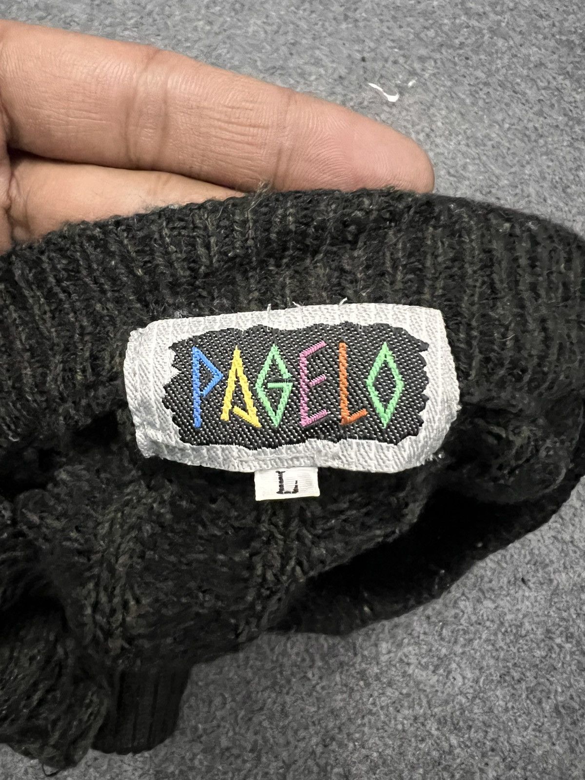 Vintage Thrashed pagelo Crewneck wool cardigan Size US XL / EU 56 / 4 - 8 Thumbnail