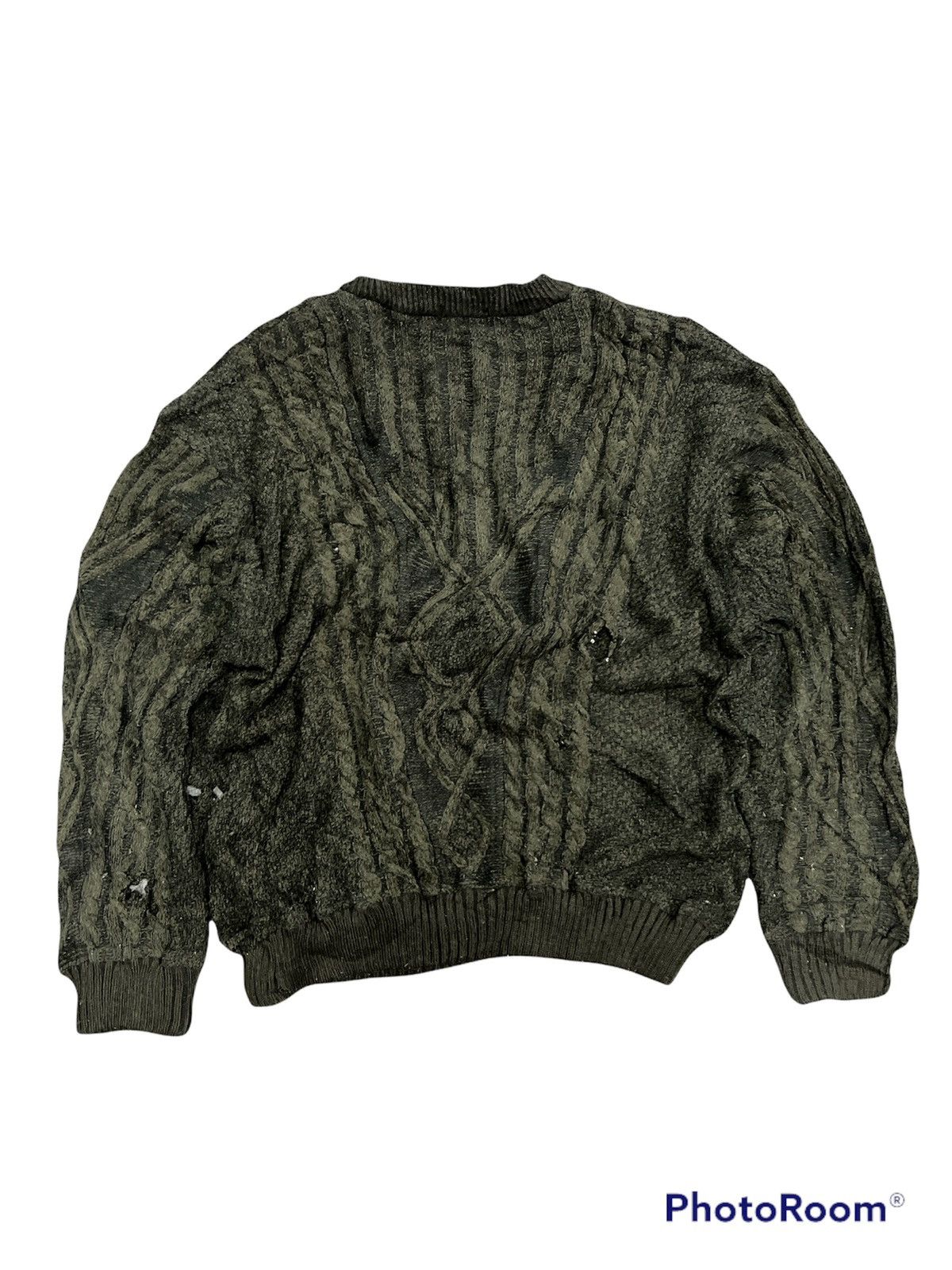 Vintage Thrashed pagelo Crewneck wool cardigan Size US XL / EU 56 / 4 - 7 Thumbnail