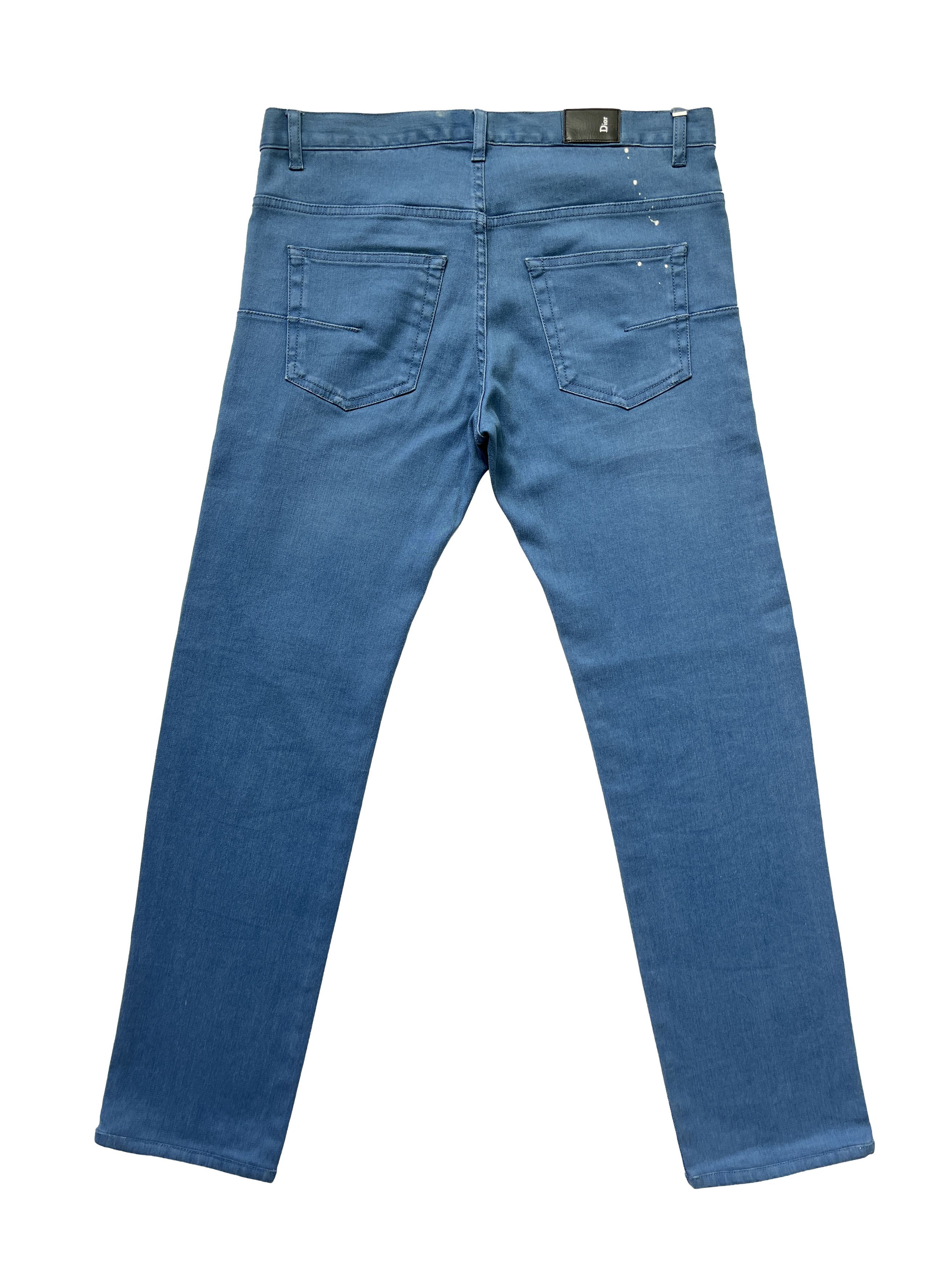 Dior × Hedi Slimane ⚡️QUICK SALE⚡️Dior Hedi Slimane Blue Paint Splattered Jeans Size US 33 - 2 Thumbnail