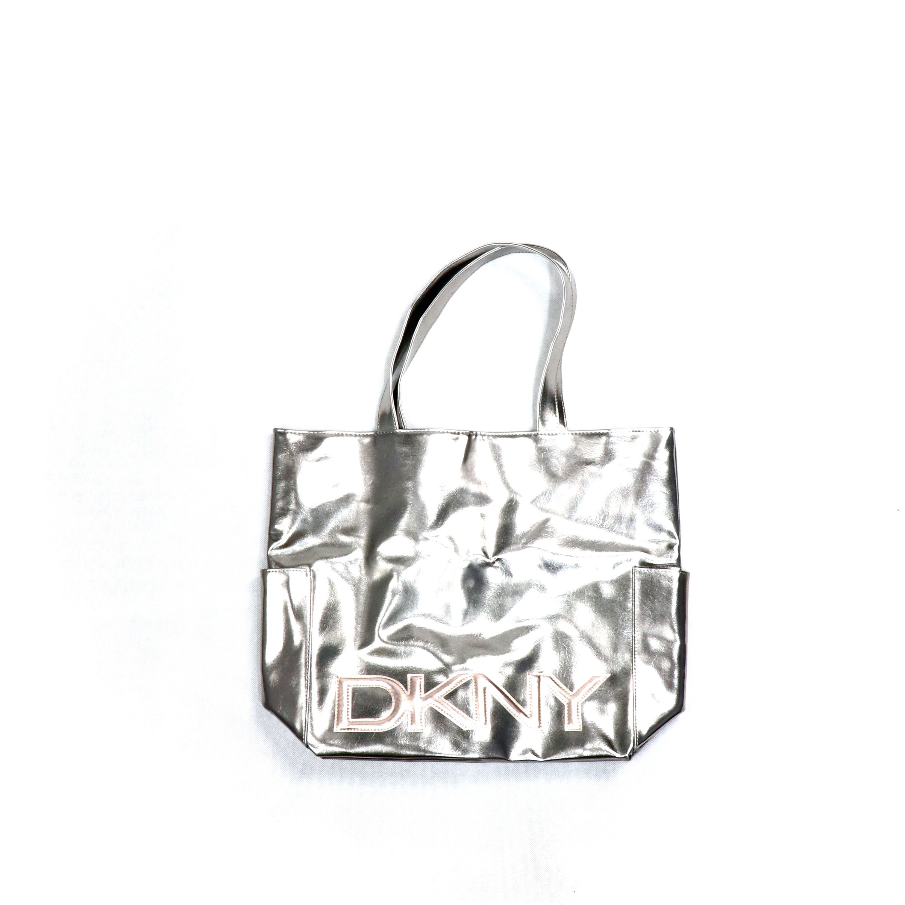 DKNY DKNY Silver Leather Tote Bag Size ONE SIZE - 1 Thumbnail