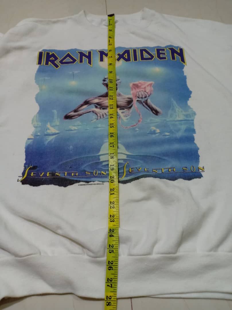 Band Tees × Iron Maiden × Vintage Vintage Iron Maiden Sweater Band Rock Tee ‘80s 7/20 Size US XL / EU 56 / 4 - 6 Thumbnail