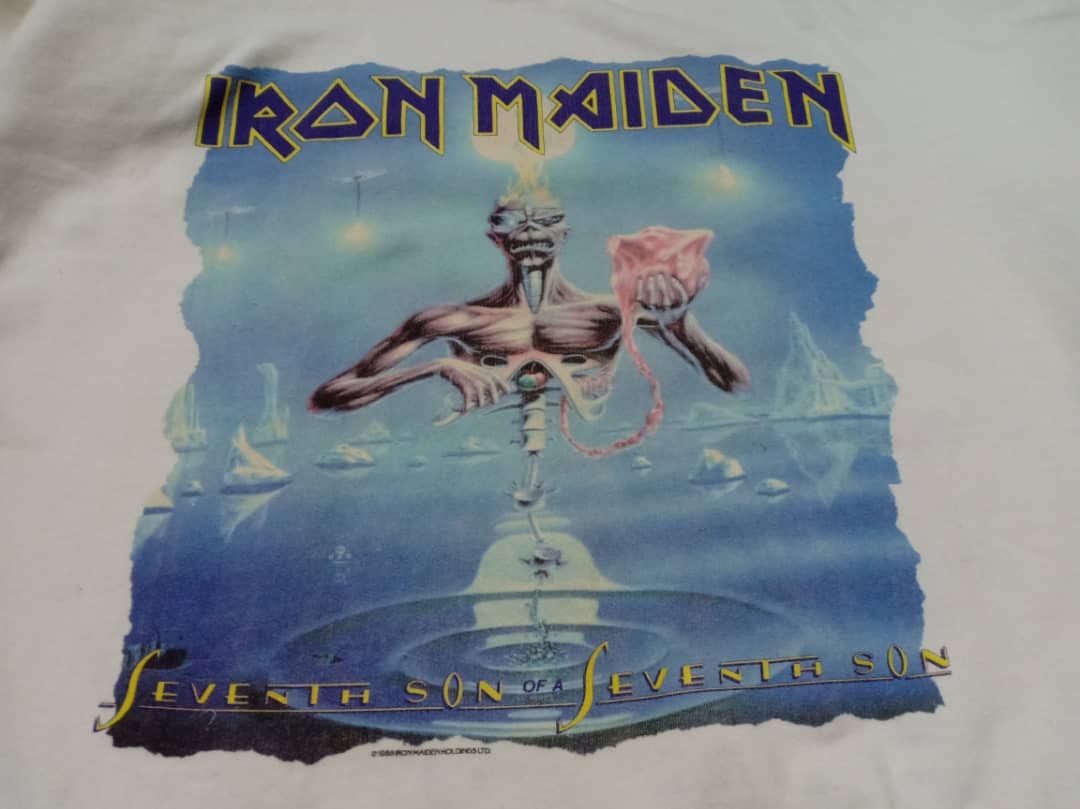 Band Tees × Iron Maiden × Vintage Vintage Iron Maiden Sweater Band Rock Tee ‘80s 7/20 Size US XL / EU 56 / 4 - 9 Thumbnail