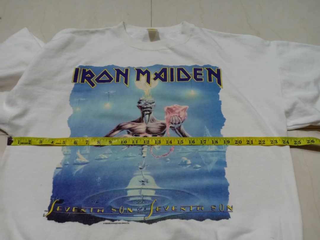 Band Tees × Iron Maiden × Vintage Vintage Iron Maiden Sweater Band Rock Tee ‘80s 7/20 Size US XL / EU 56 / 4 - 7 Thumbnail