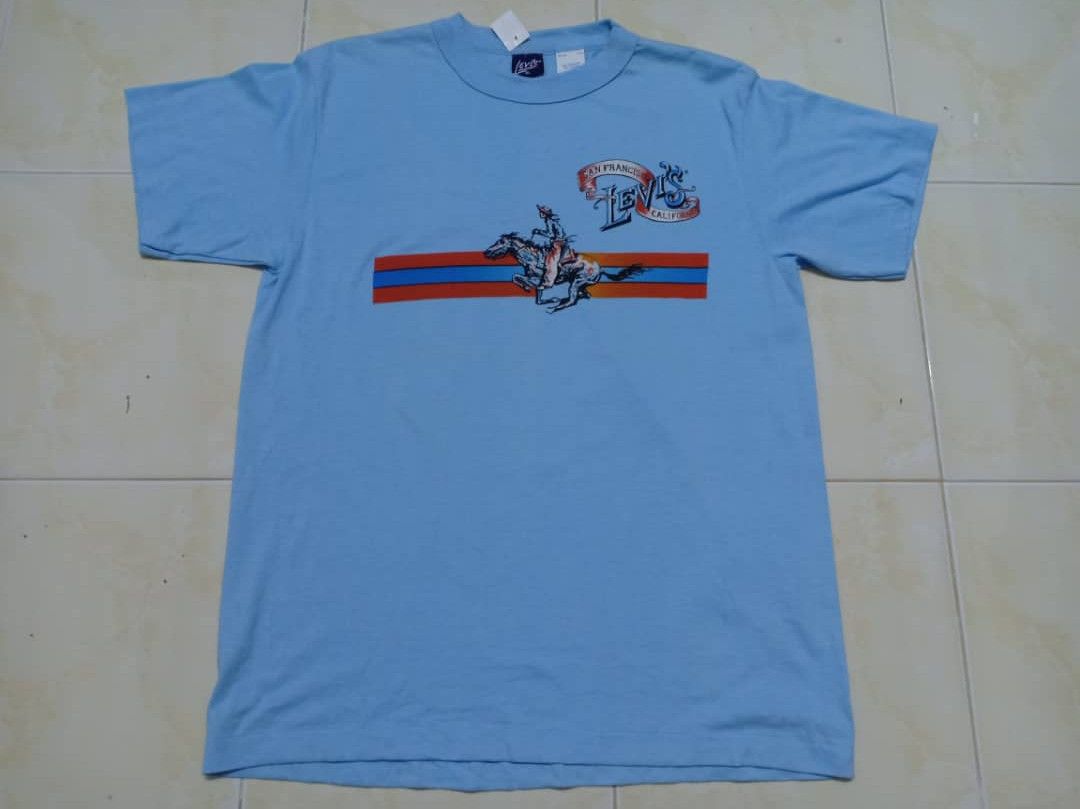 Levi's Vintage 80s Levis Tshirt 6/20 Size US XL / EU 56 / 4 - 1 Thumbnail