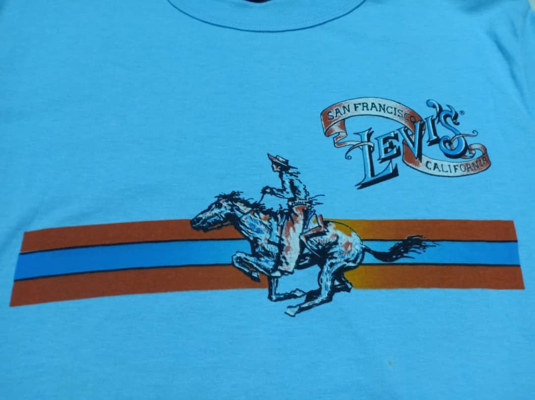 Levi's Vintage 80s Levis Tshirt 6/20 Size US XL / EU 56 / 4 - 2 Thumbnail