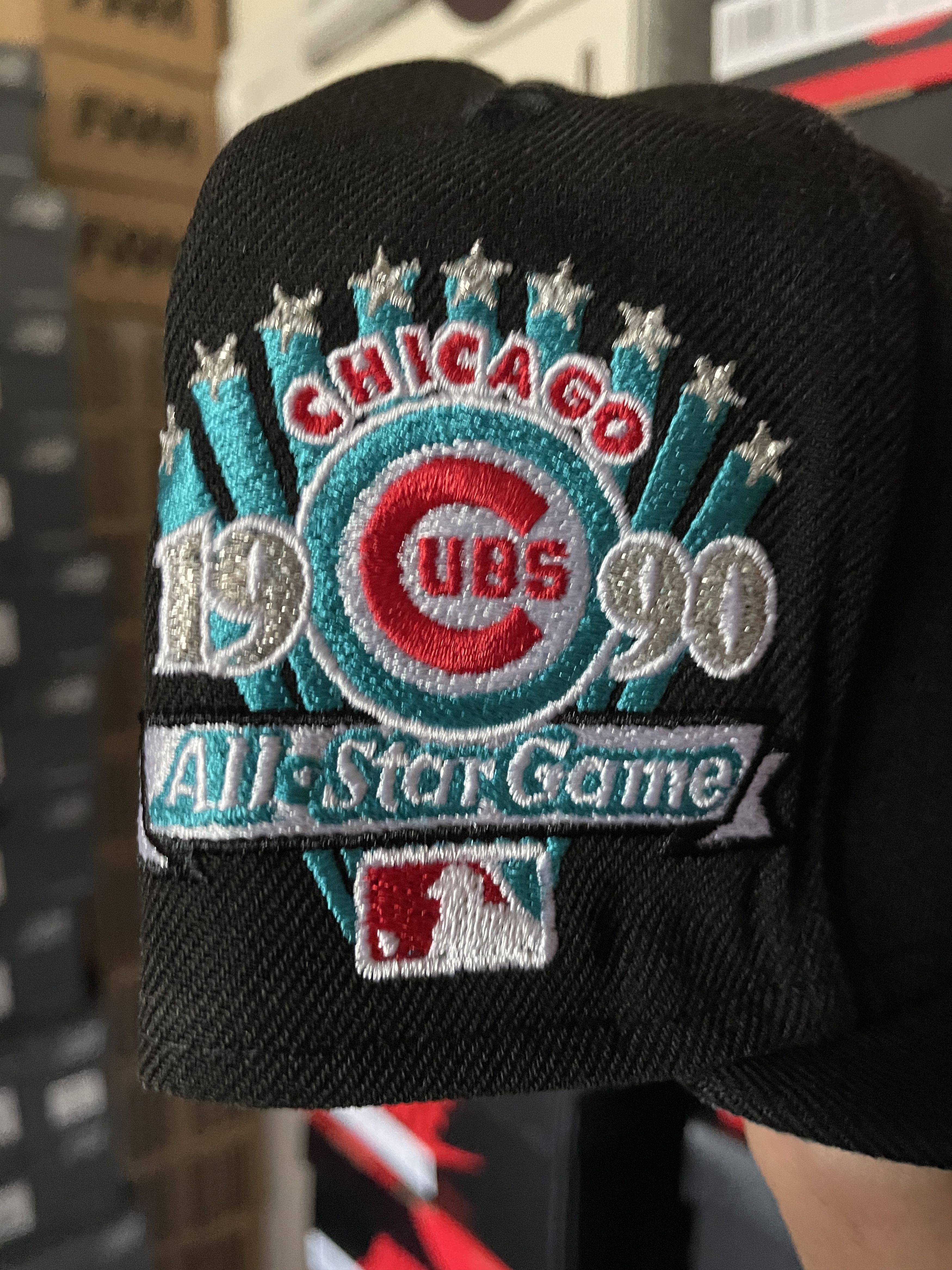 MLB × New Era Black Turquoise Chicago Cubs 7 1/8 1990 Alll Star Game ASG Size ONE SIZE - 4 Thumbnail