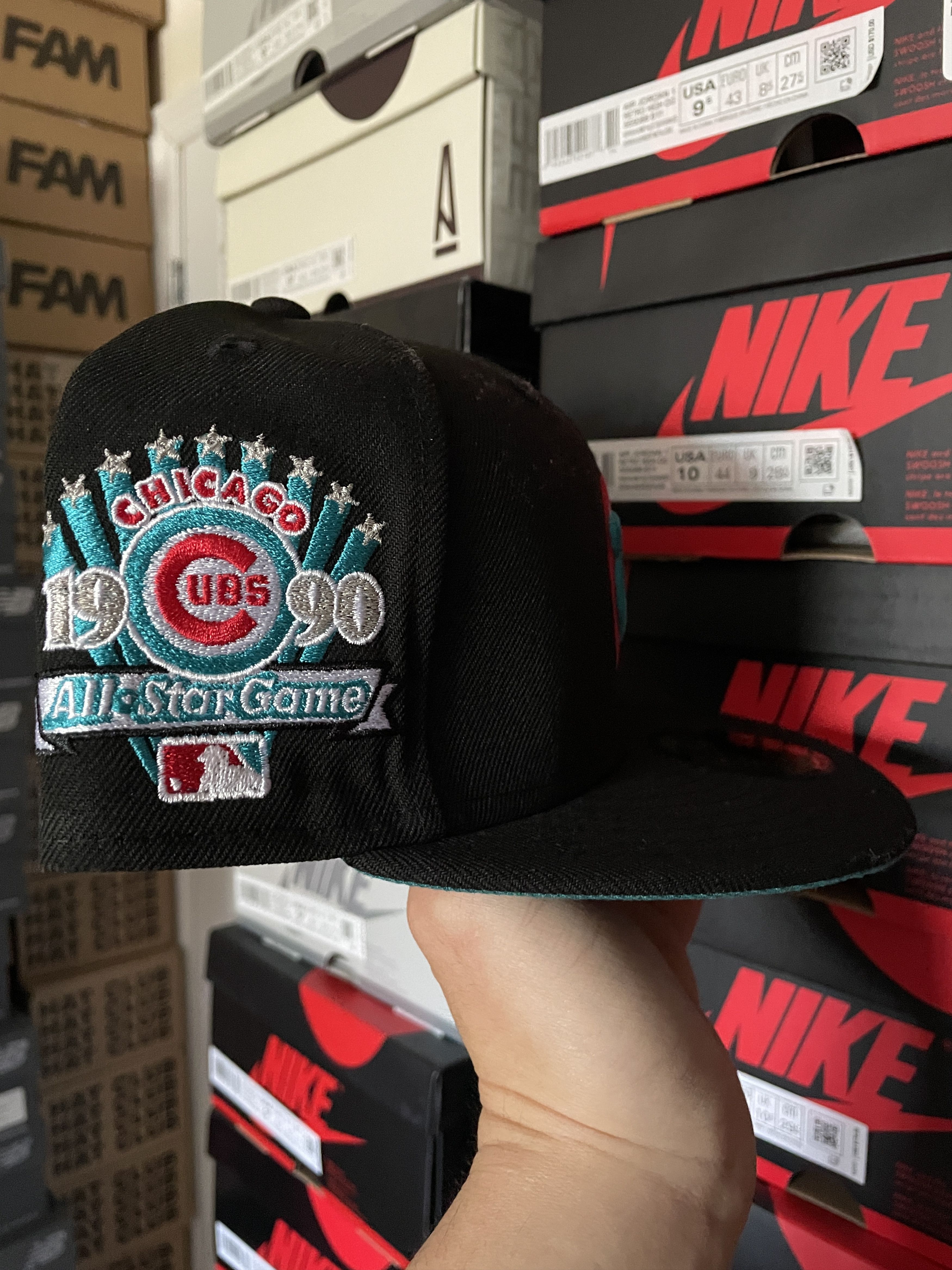 MLB × New Era Black Turquoise Chicago Cubs 7 1/8 1990 Alll Star Game ASG Size ONE SIZE - 3 Thumbnail