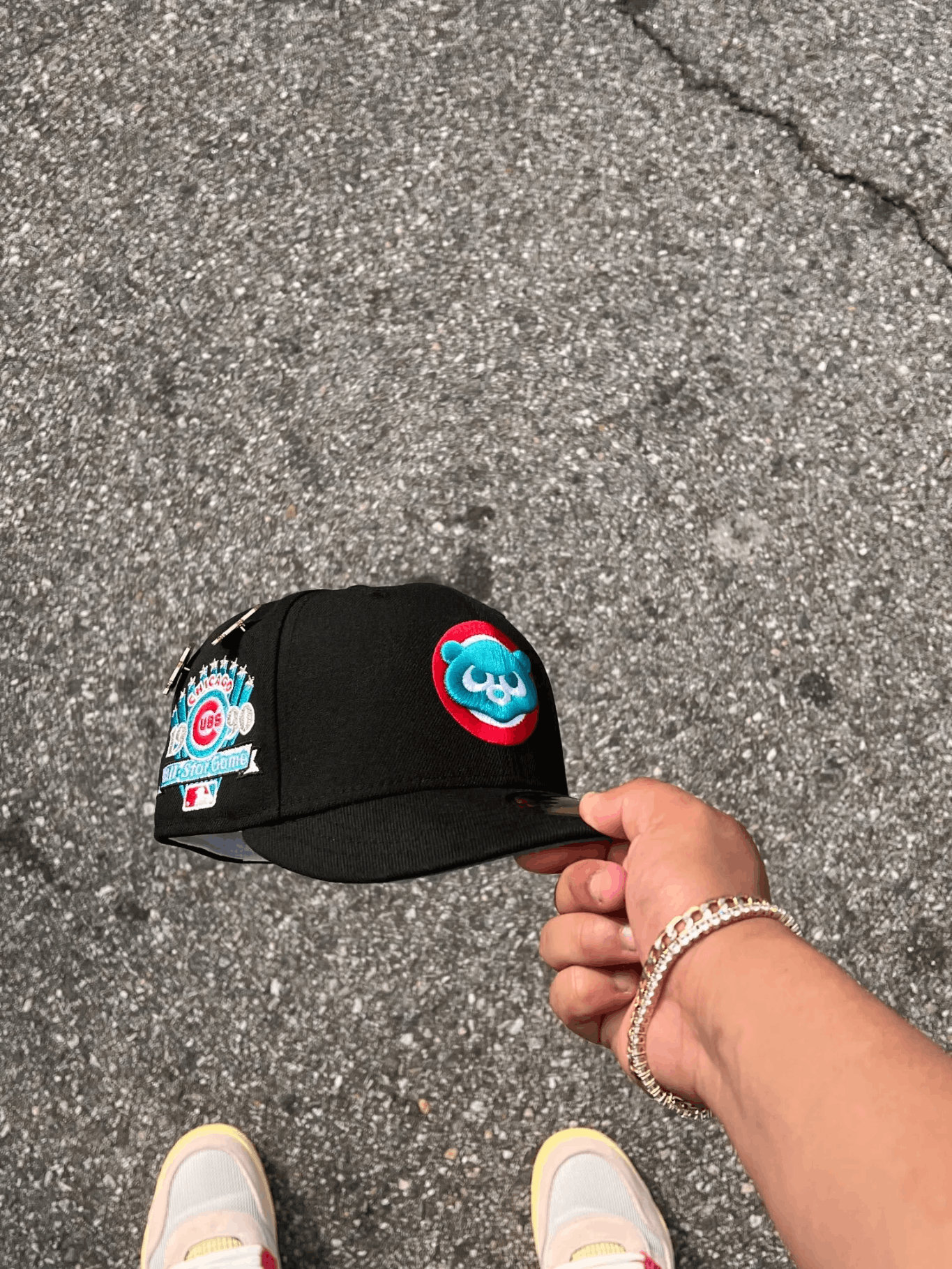 MLB × New Era Black Turquoise Chicago Cubs 7 1/8 1990 Alll Star Game ASG Size ONE SIZE - 11 Thumbnail