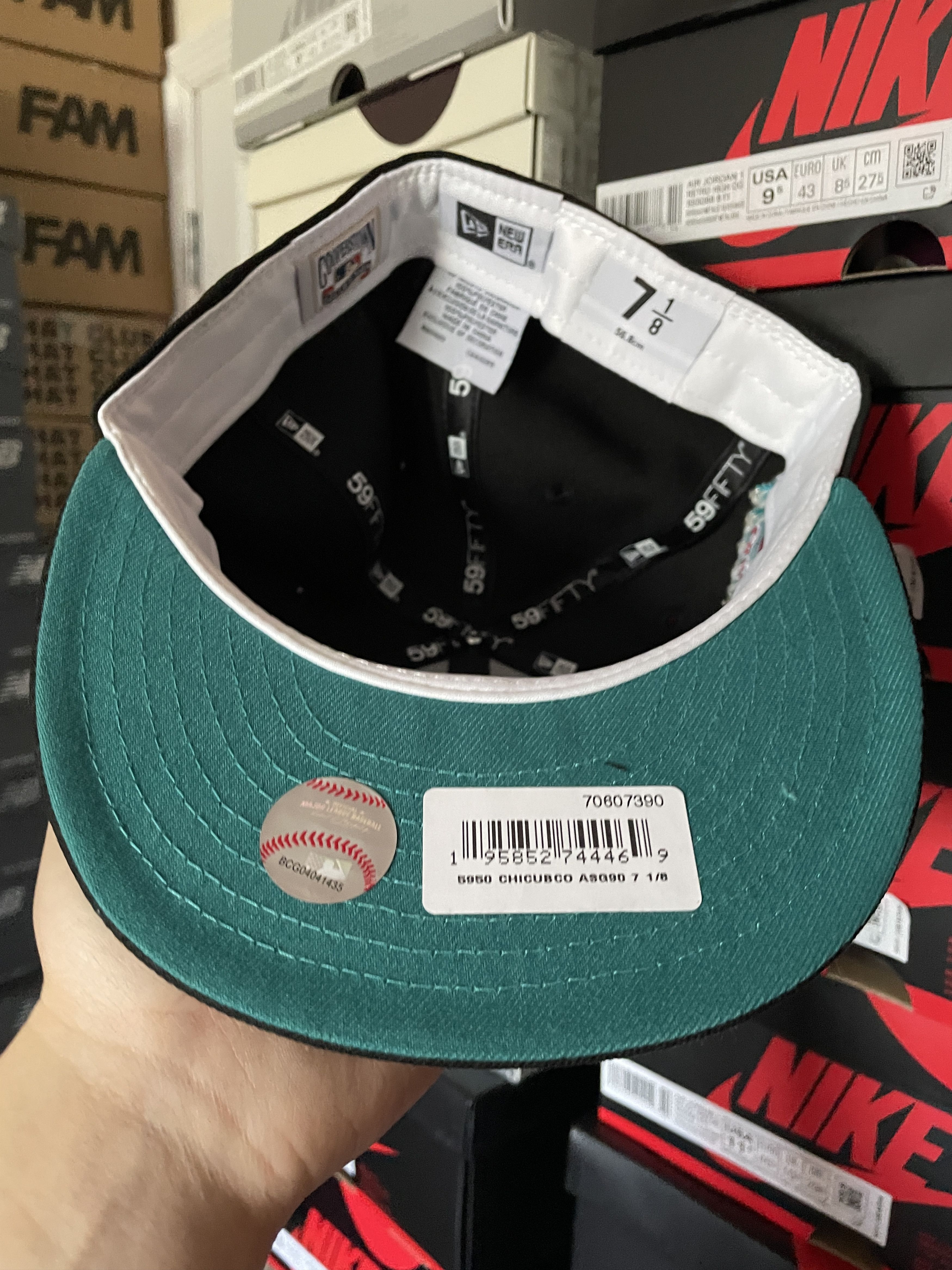 MLB × New Era Black Turquoise Chicago Cubs 7 1/8 1990 Alll Star Game ASG Size ONE SIZE - 6 Thumbnail