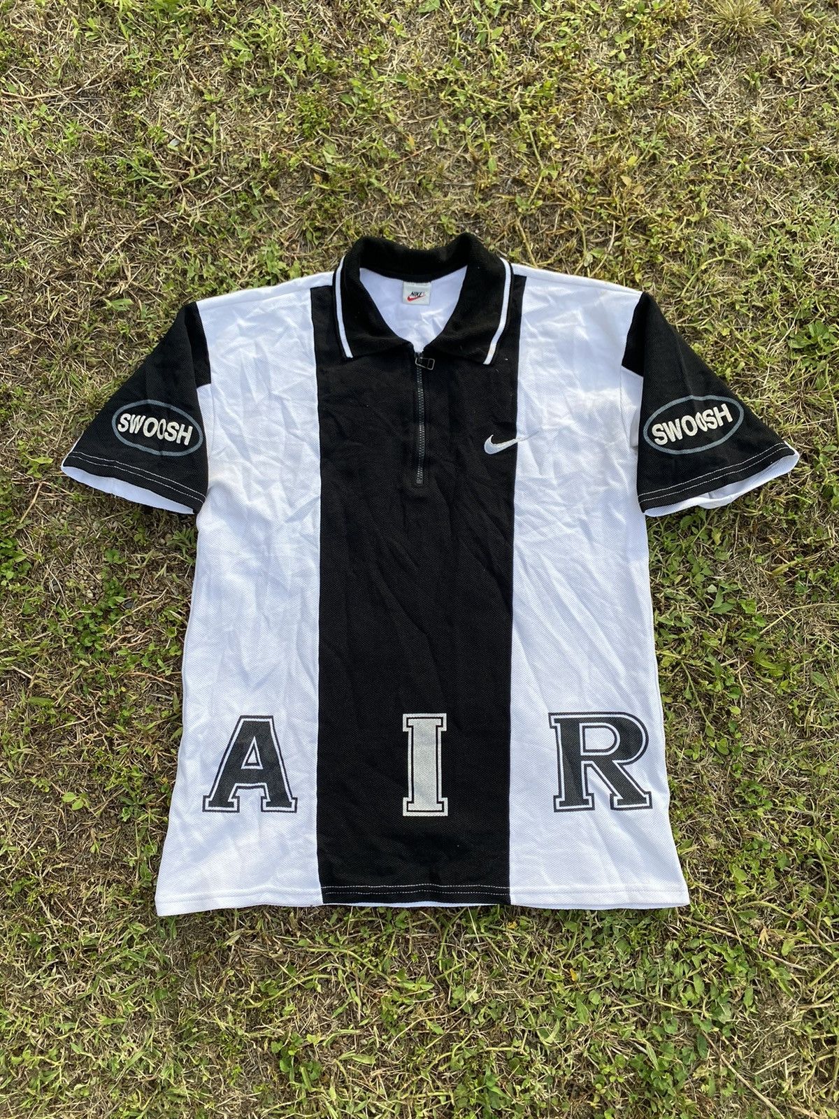 Nike × Vintage Rare Vintage Nike Air Swoosh Spell Out 90s Polo Shirt Size US L / EU 52-54 / 3 - 1 Thumbnail