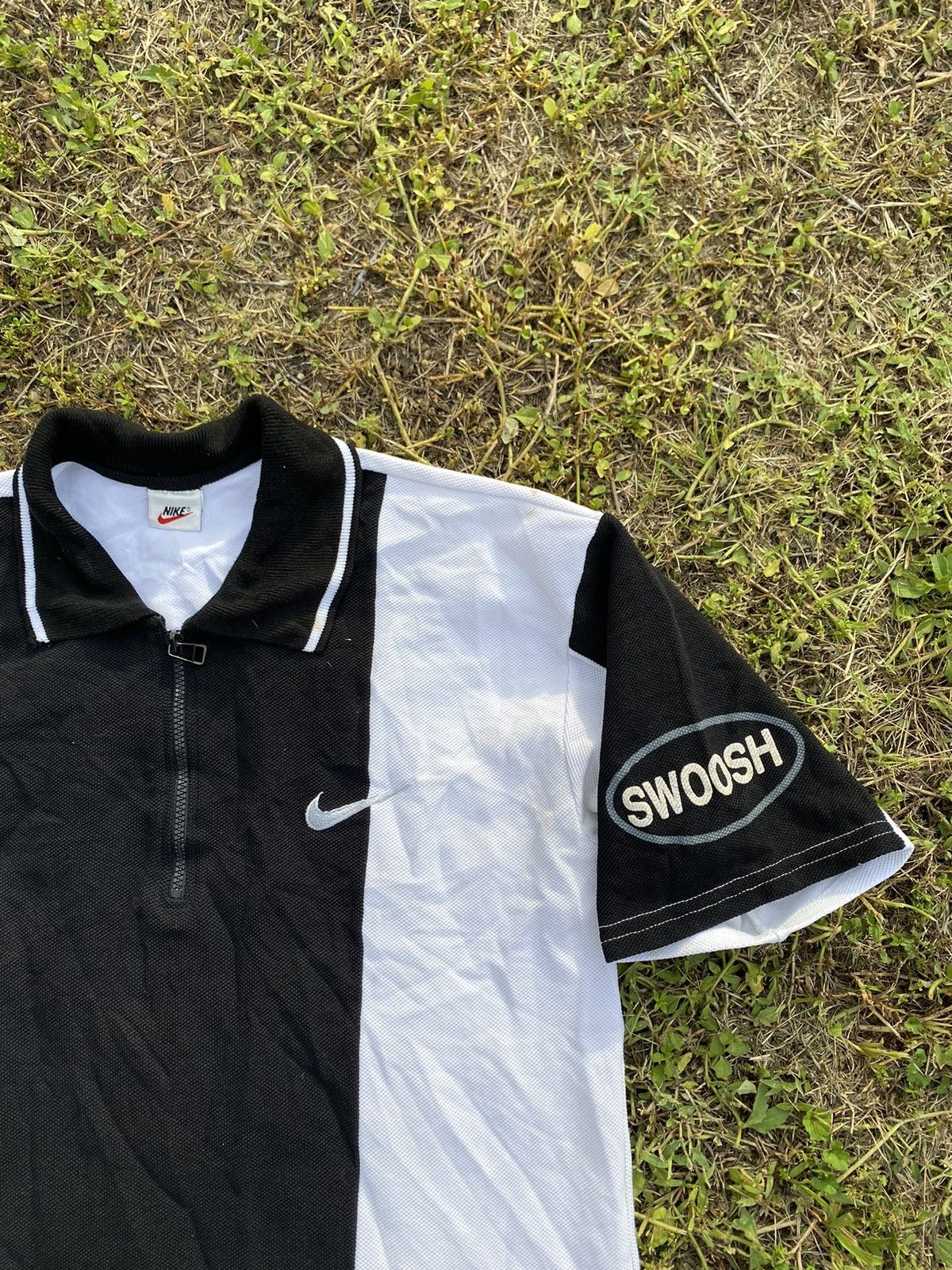 Nike × Vintage Rare Vintage Nike Air Swoosh Spell Out 90s Polo Shirt Size US L / EU 52-54 / 3 - 6 Thumbnail