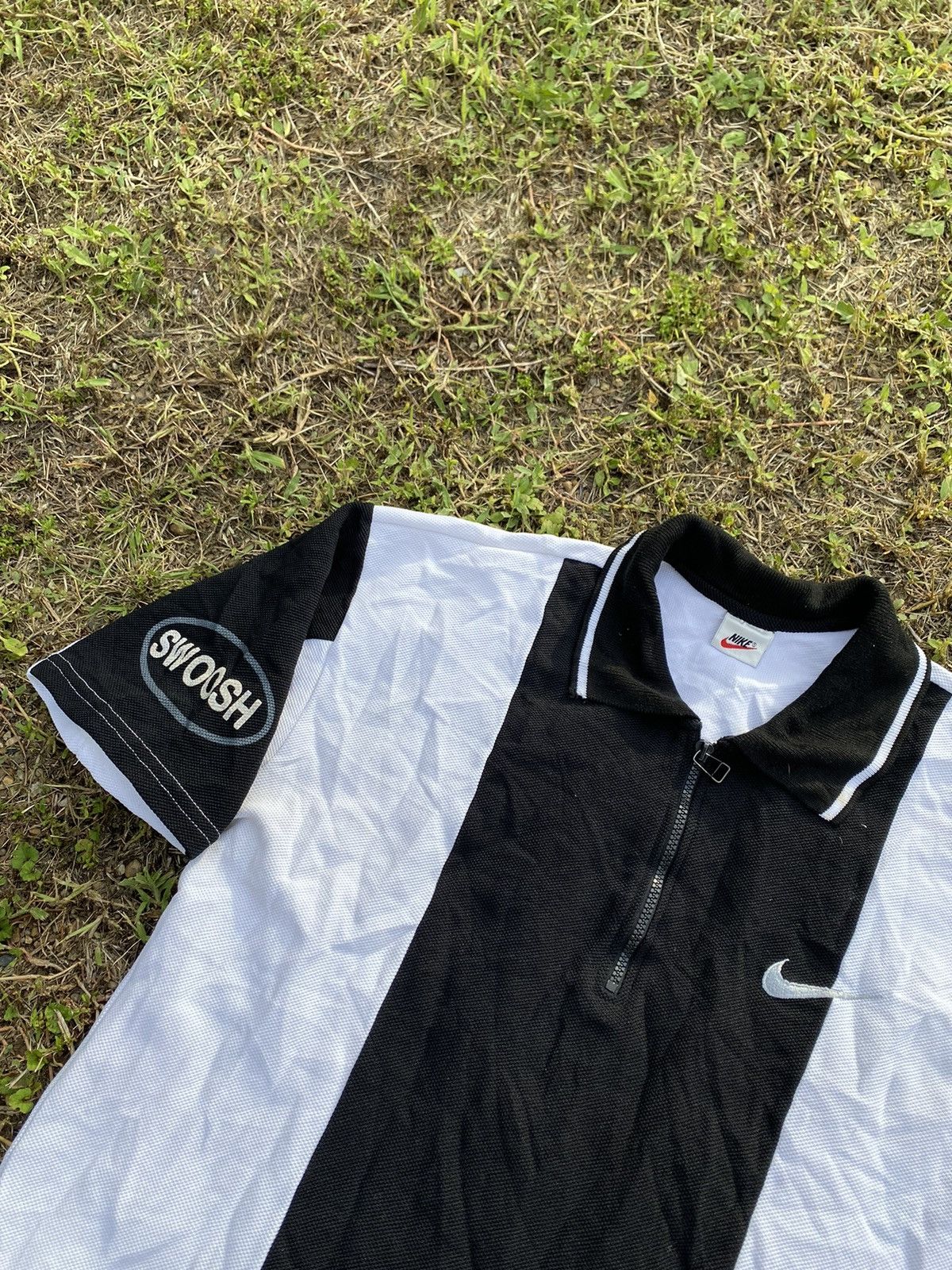 Nike × Vintage Rare Vintage Nike Air Swoosh Spell Out 90s Polo Shirt Size US L / EU 52-54 / 3 - 5 Thumbnail
