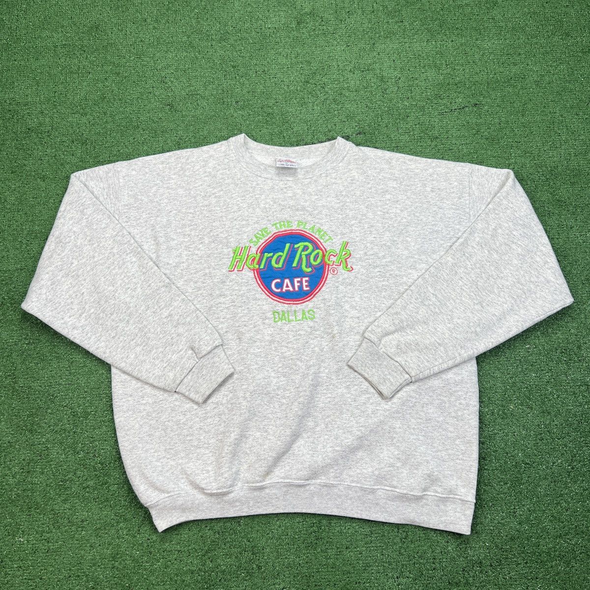 Hard Rock Cafe × Vintage Vintage HARD ROCK CAFE DALLAS “Save The Planet” Sweatshirt Size US XL / EU 56 / 4 - 1 Thumbnail