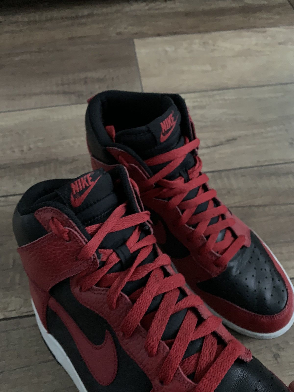 Nike RARE Nike Dunk High Be True To Your Street Bred Black Red Size US 10.5 / EU 43-44 - 18 Thumbnail